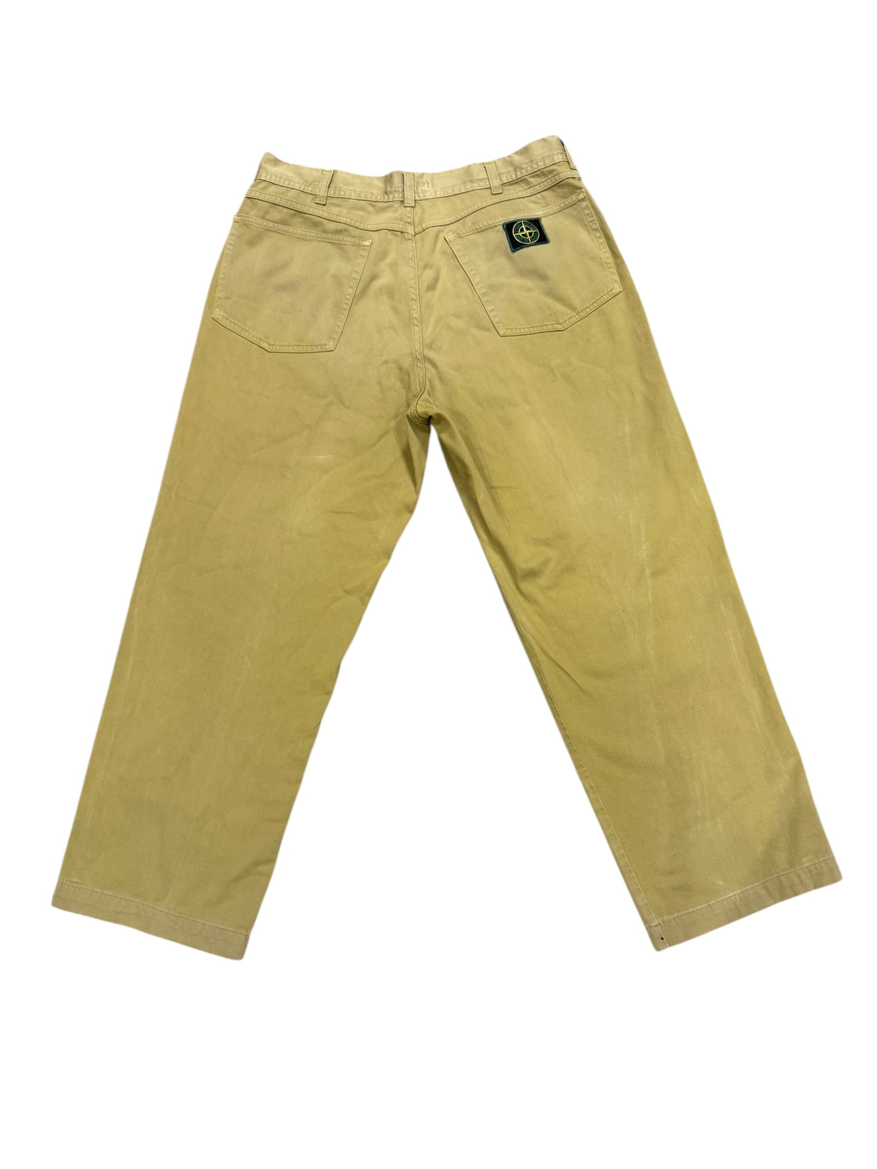 Stone Island Green Badge Pre-1990s Trousers - Tan - W30 L32