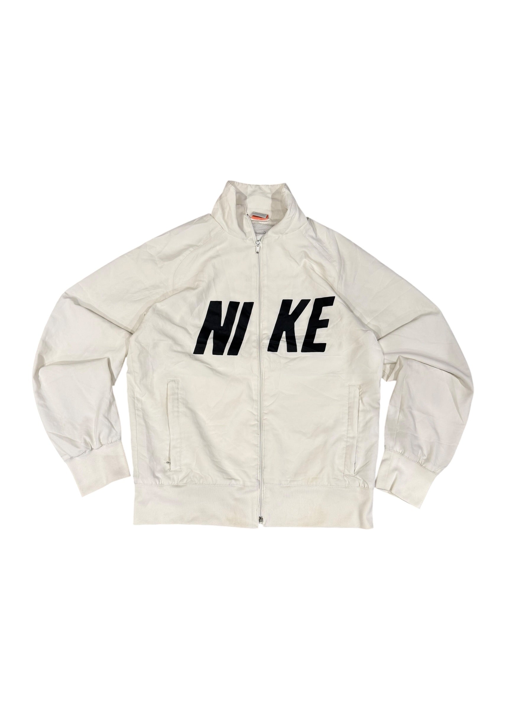 Nike Athletic Windbreaker - White - Size M