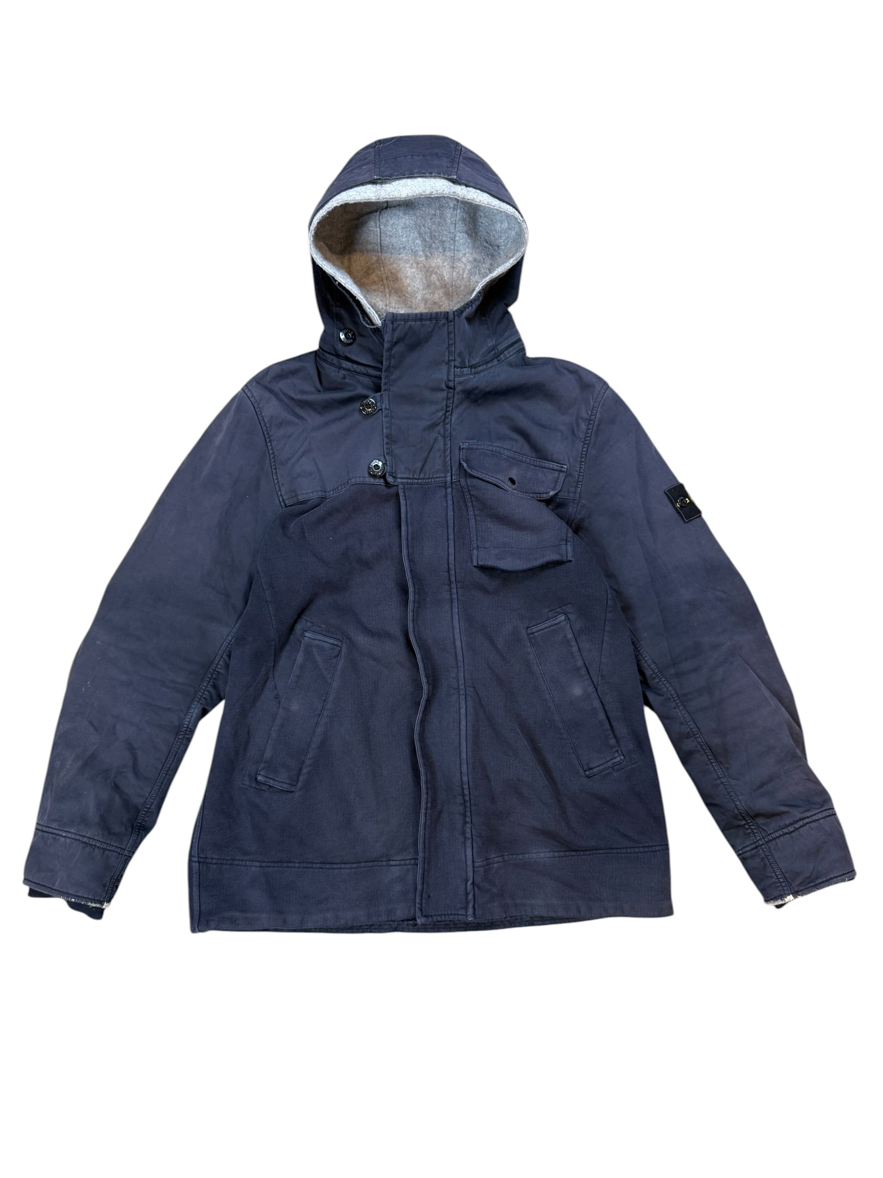 Stone Island Vintage Jacket Features Rubber Elbow Pads - Navy - Size XL