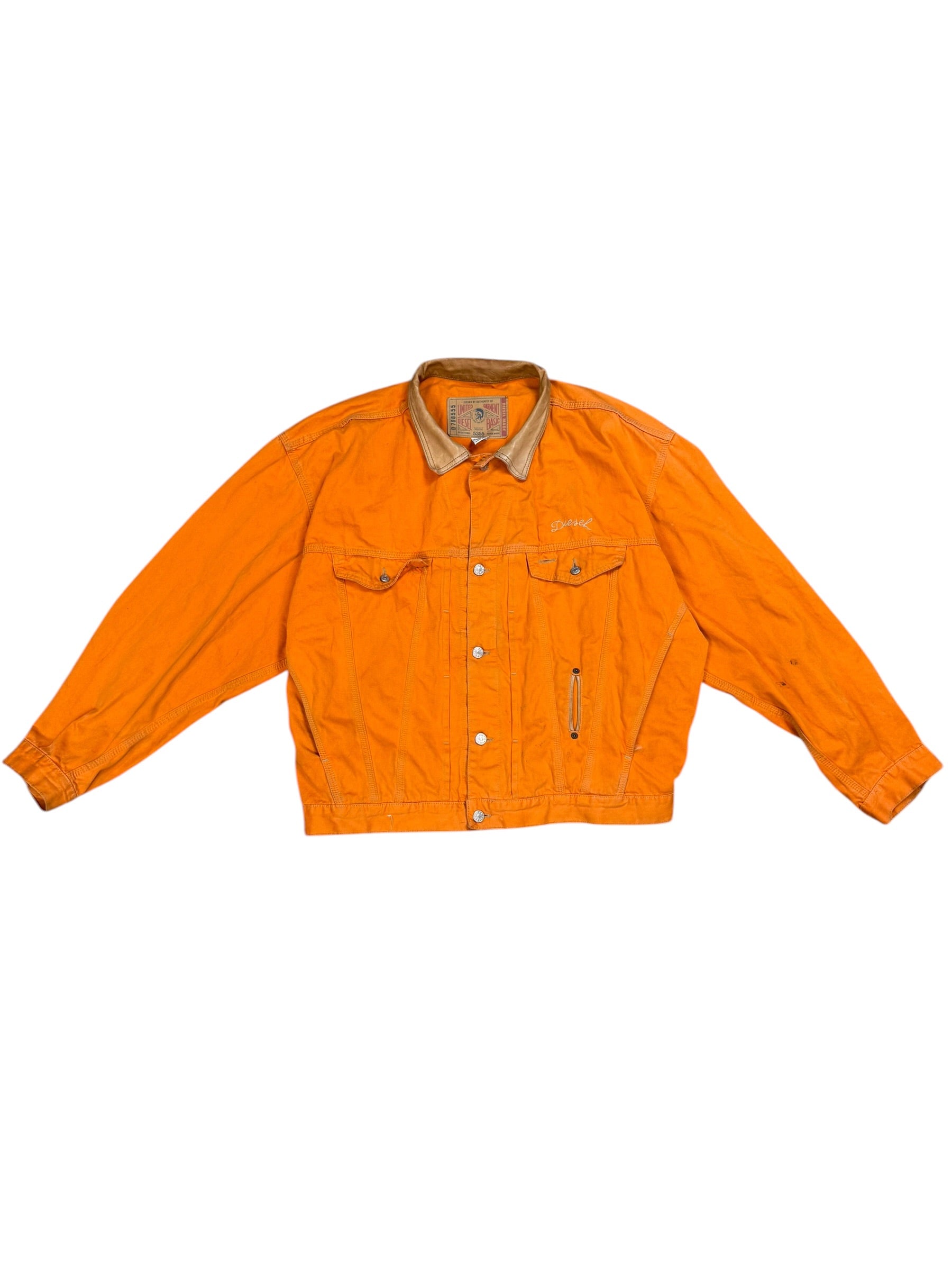 Diesel Denim Jacket 90s - Orange - Size XXL