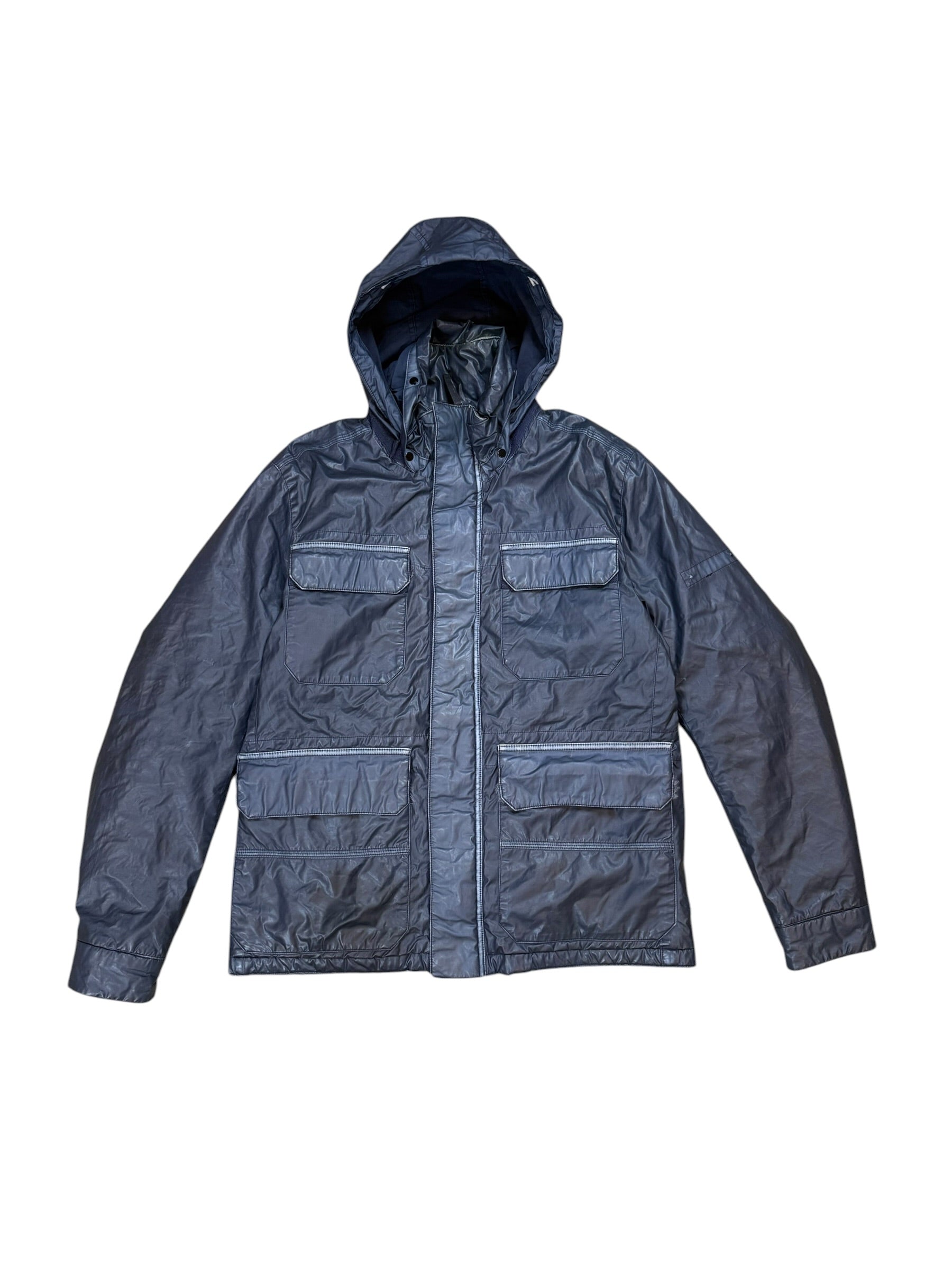 Stone Island Mussola Gommata Jacket - Navy - Size L