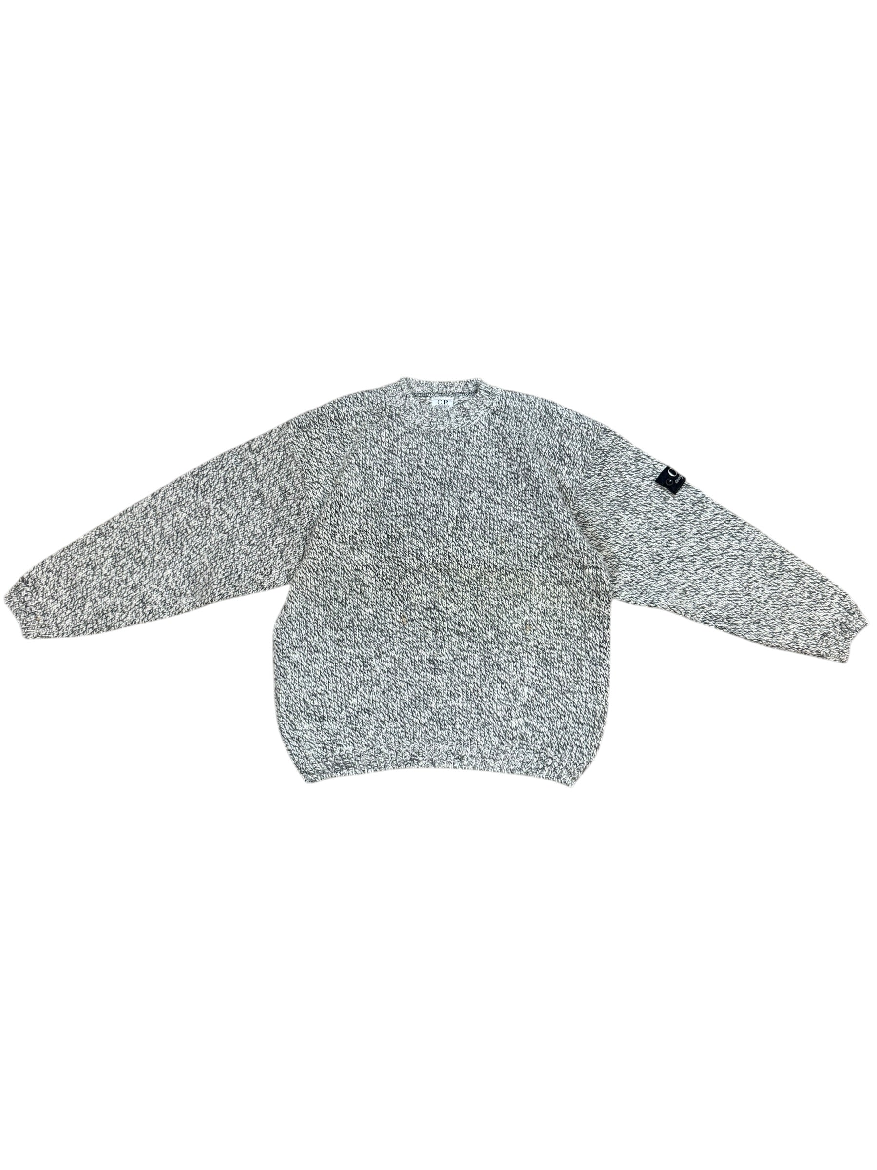 C.P. Company 90s Knit Jumper - White / Black - Size S