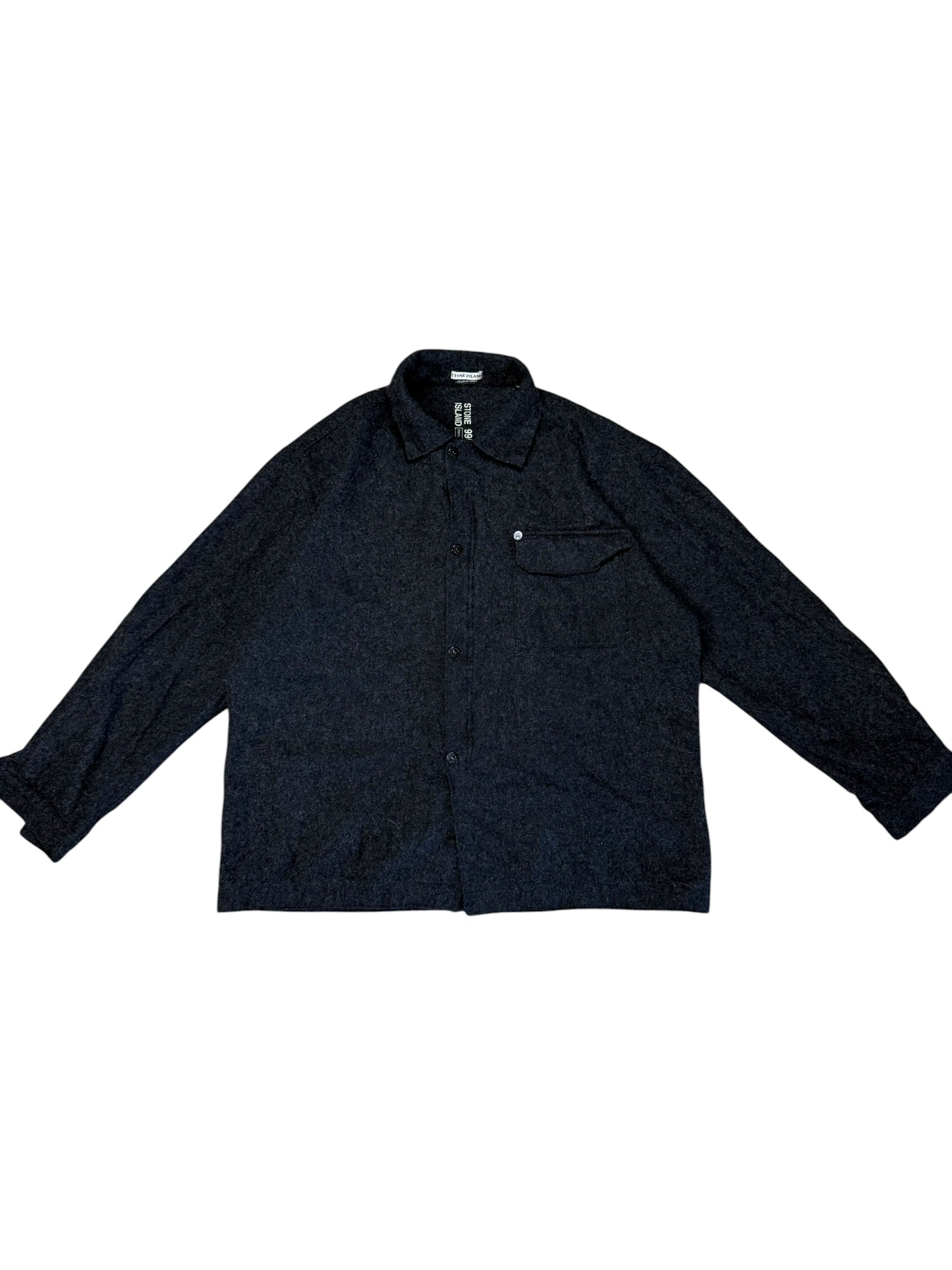 Stone Island 1995 Zip-Up Button-Up Overshirt - Grey - Size M
