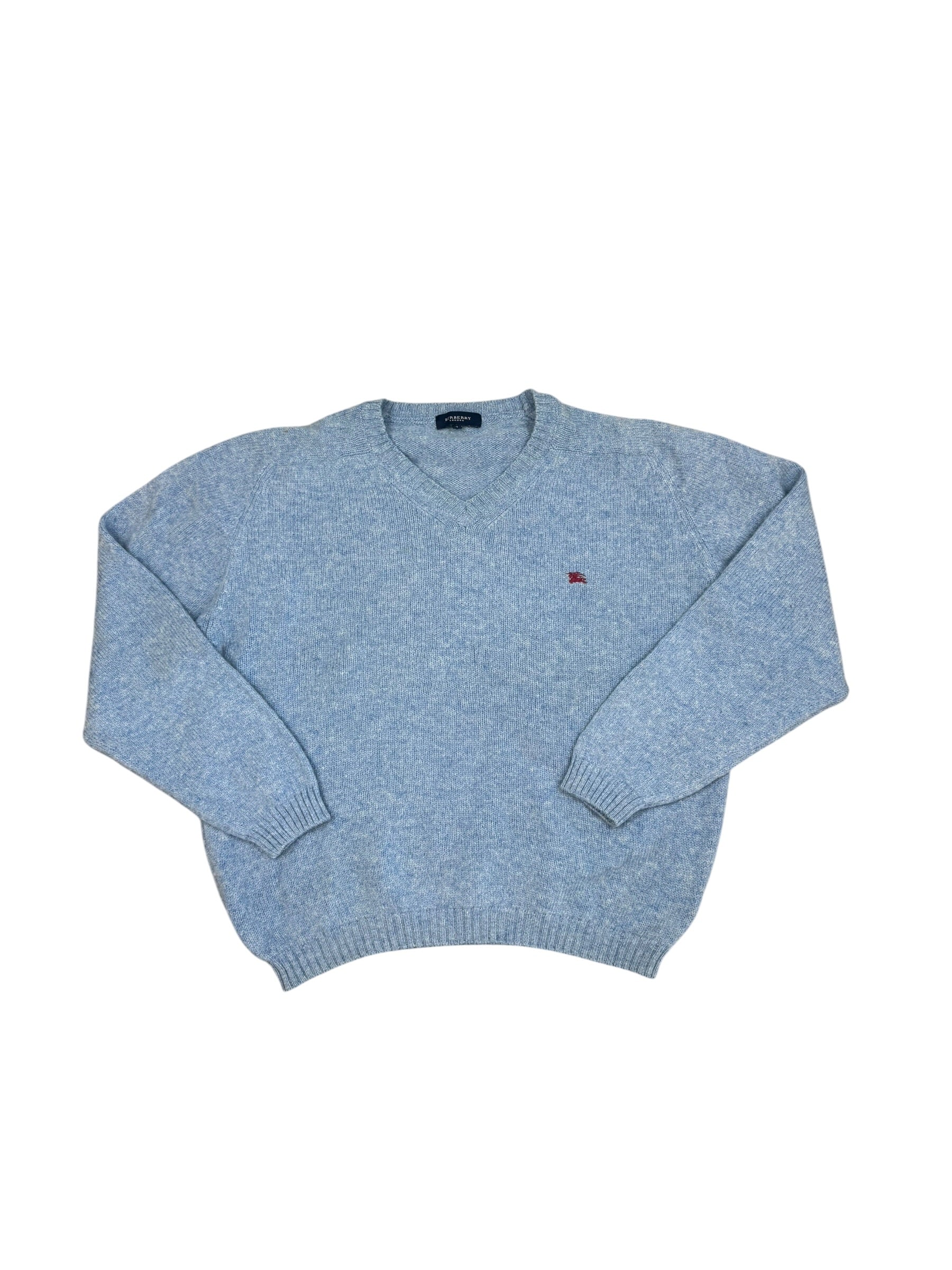 Burberry Vintage Wool Knitted Jumper L Blue