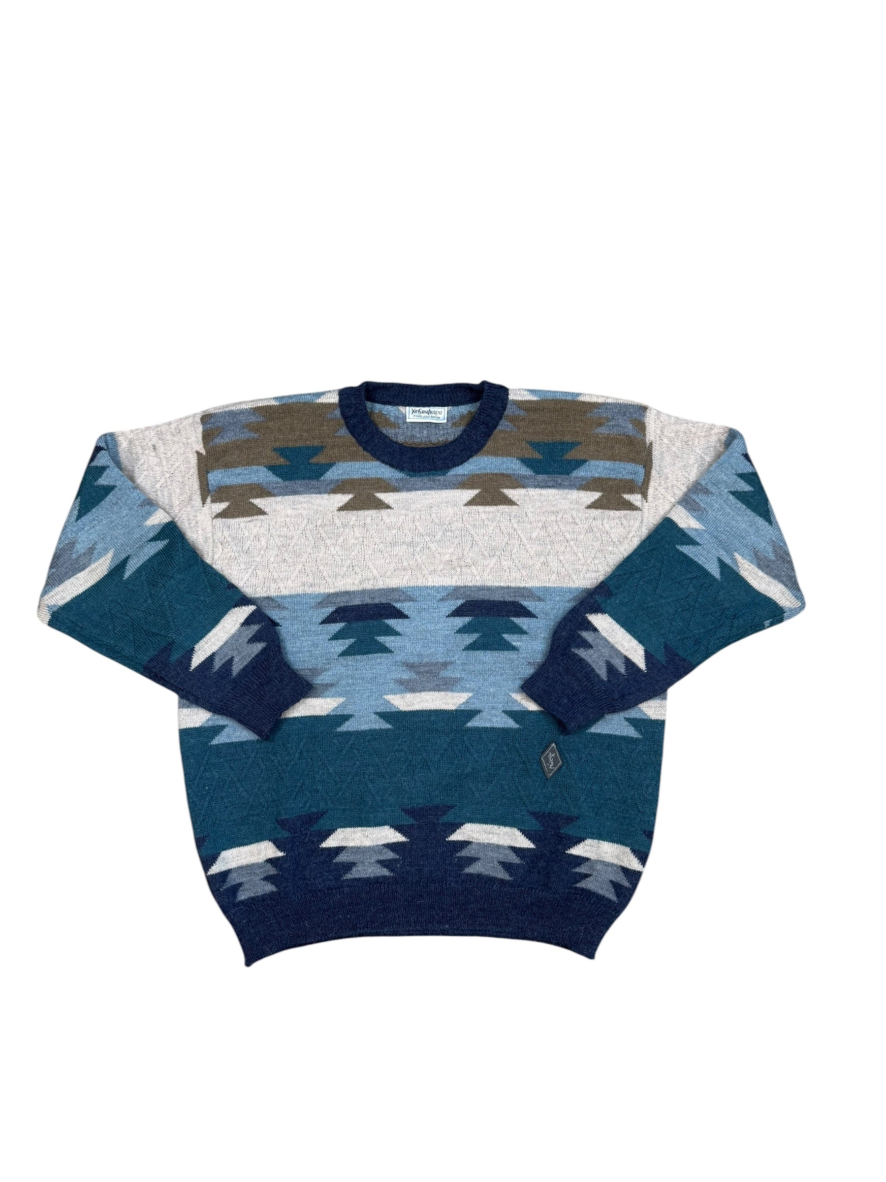 YvesSaintLaurent Vintage Knitted Jumper Chequered L