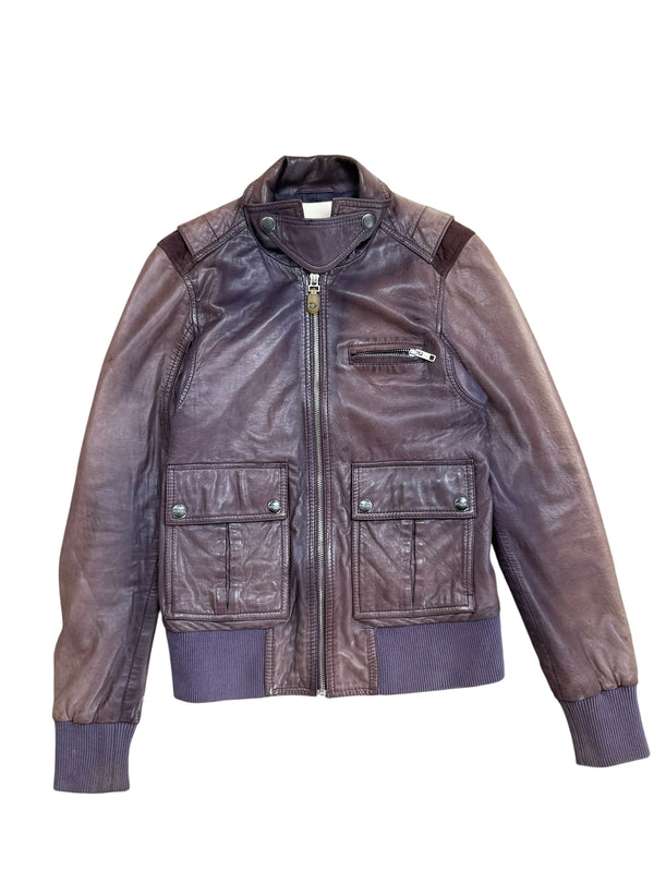 Diesel Vintage Leather Jacket S Burgandy