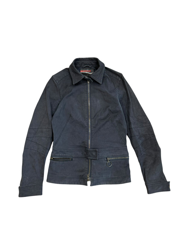 Prada Sport Zip-Throgh Denim Jacket S Navy