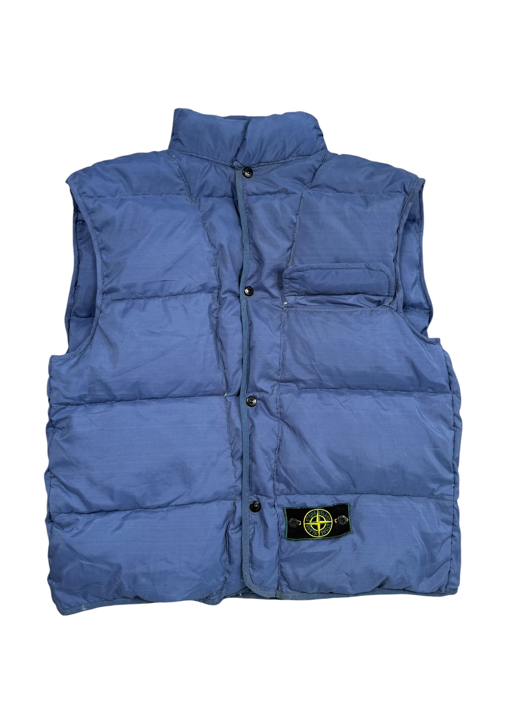 Stone Island 1990s Green Edge Body Warmer L Blue