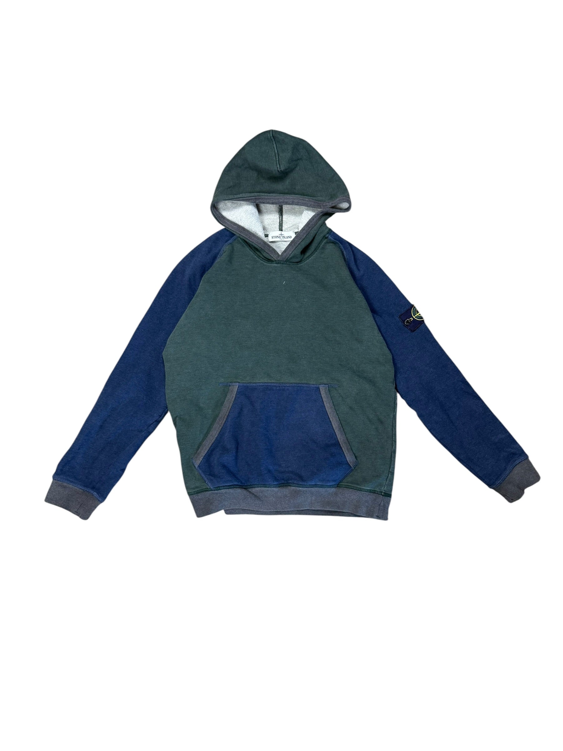 Stone Island Patchwork Hoodie - Green / Grey - Size L