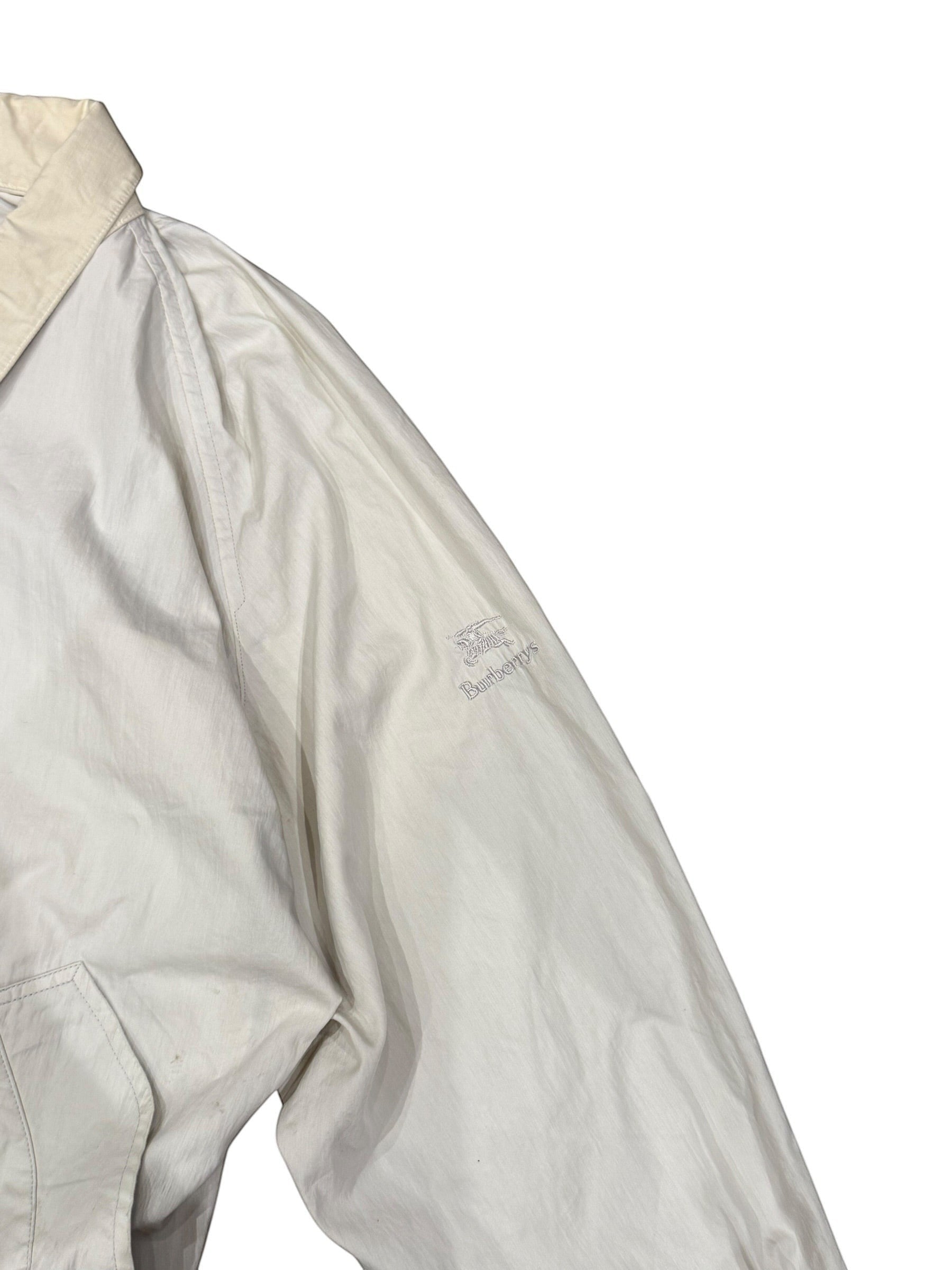 Archive No. 9 beige vintage Burberry bomber jacket, lightweight and breathable, size Small.