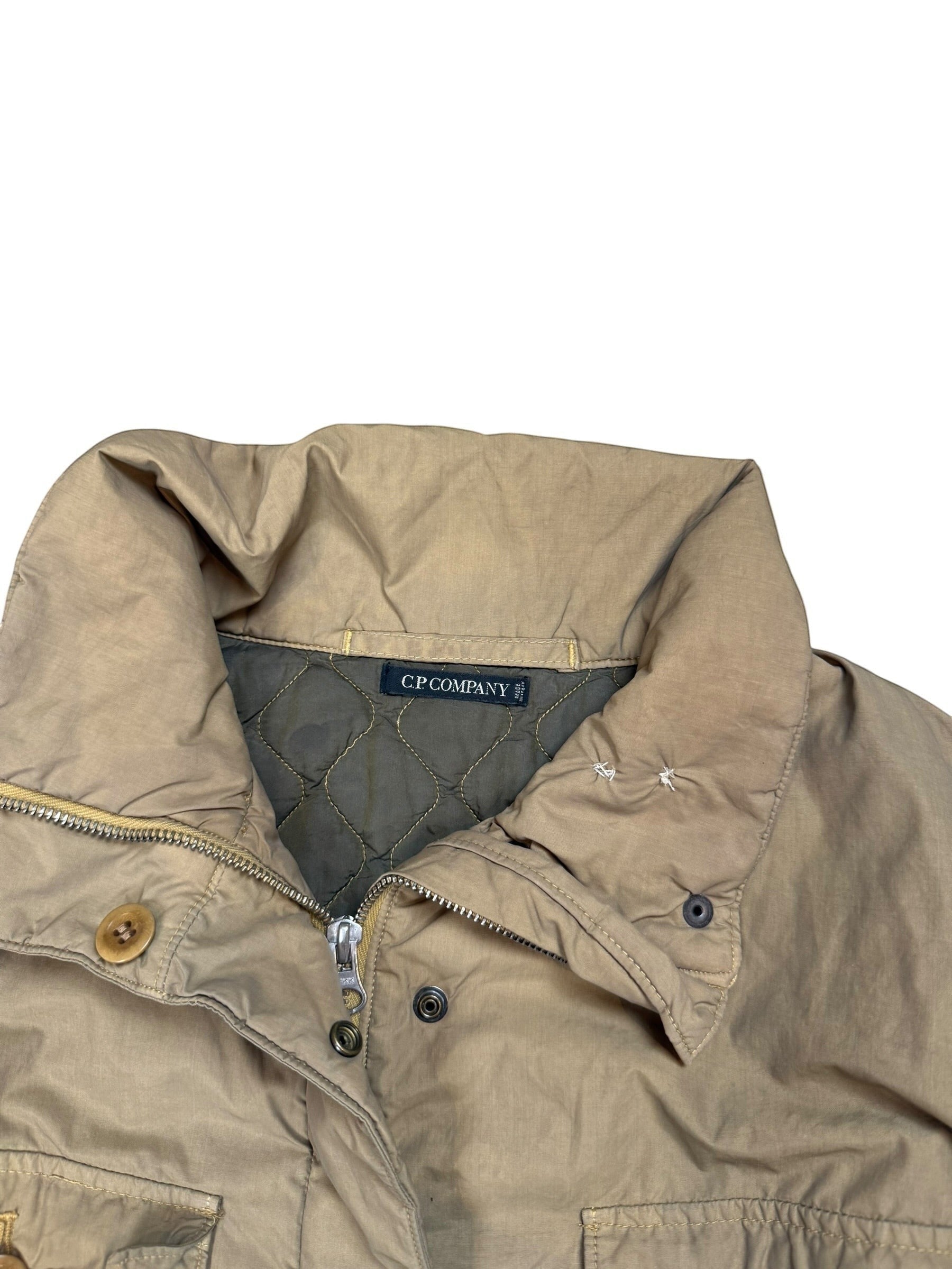 Archive No. 9 beige C.P. Company jacket with quilted interior, windproof and waterproof features. Size XS.
