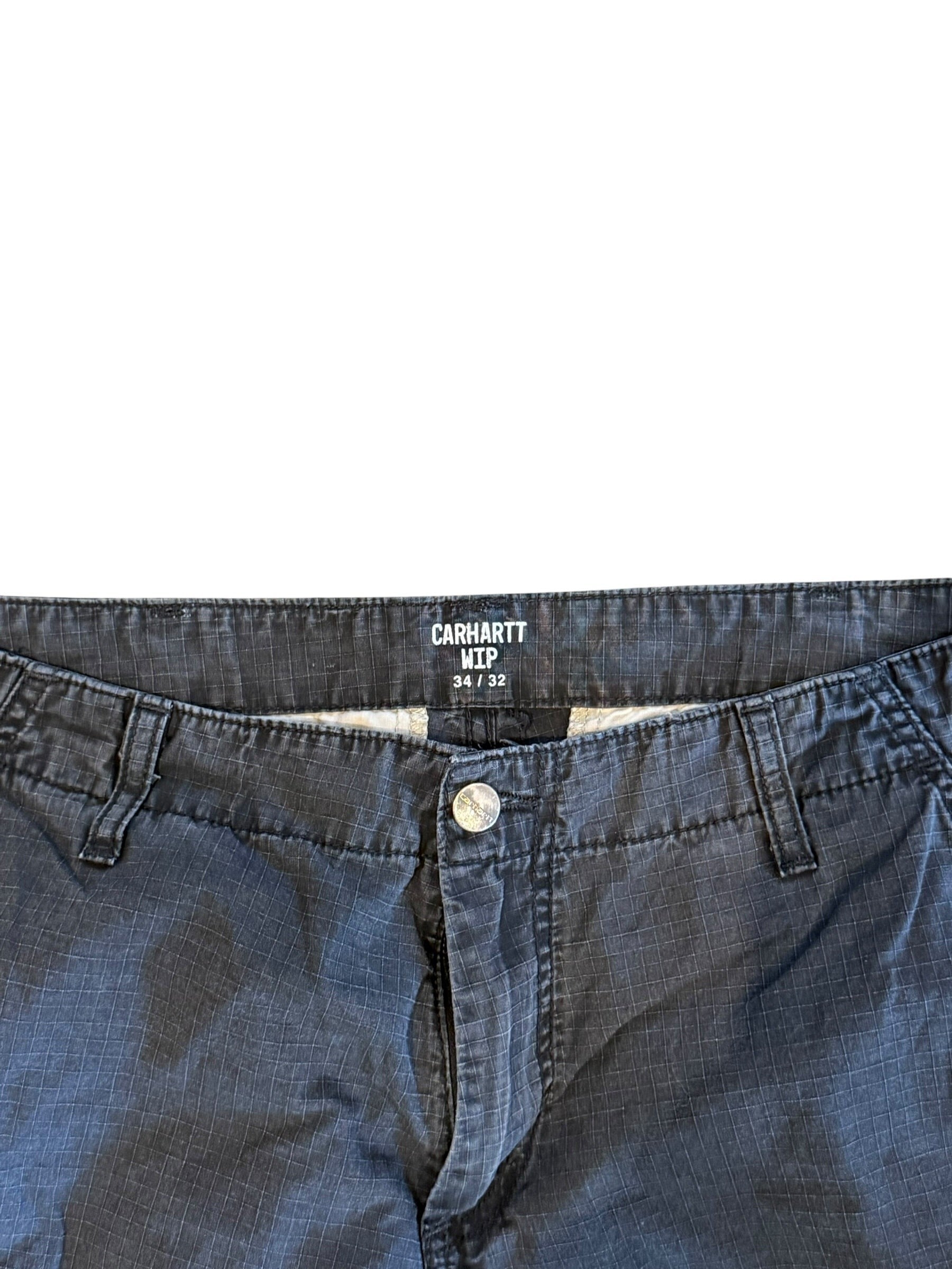 Archive No. 9 black Carhartt cargo aviation trousers, 34/32, with multiple pockets and a lightweight feel.