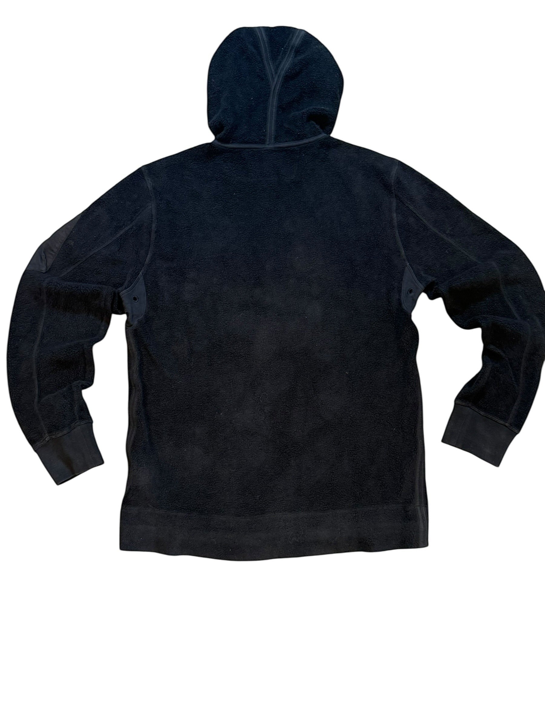 Archive No. 9 black fleeced C.P. Company hoodie with iconic arm badge, size Medium.