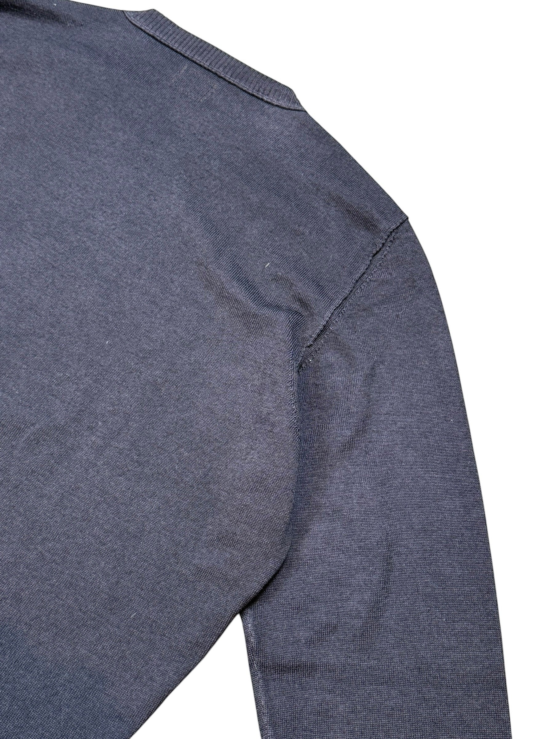 Archive No. 9 black C.P. Company 100% cotton lightweight knit jumper, size M, with a small hole on the front shoulder line.