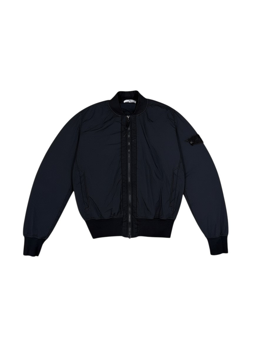 Archive No. 9 black Stone Island Shadow Project bomber jacket, size Medium, wind and water-resistant with signature badge.