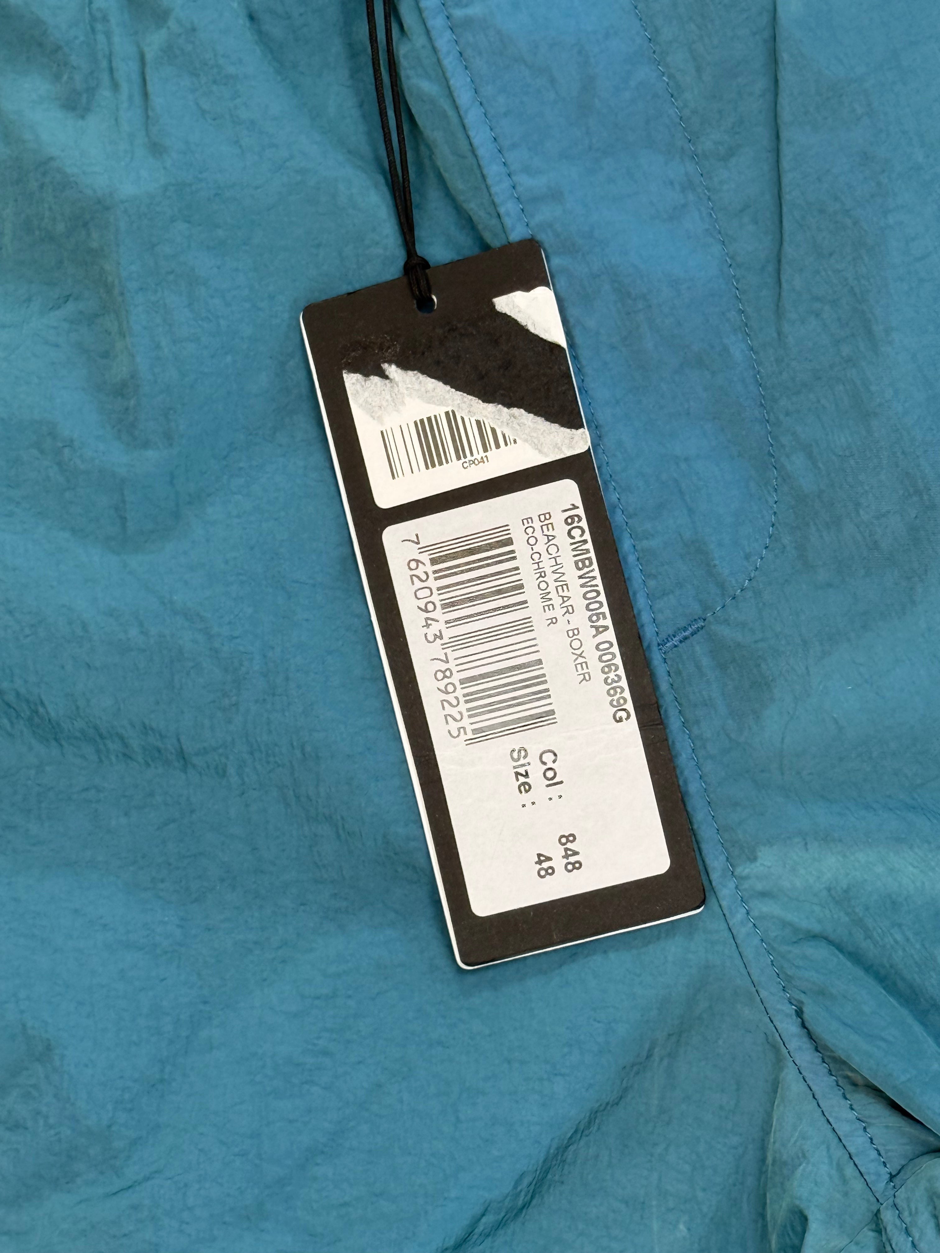 Archive No.9 blue Chrome-R shorts with waterproof protection and mesh inner lining.