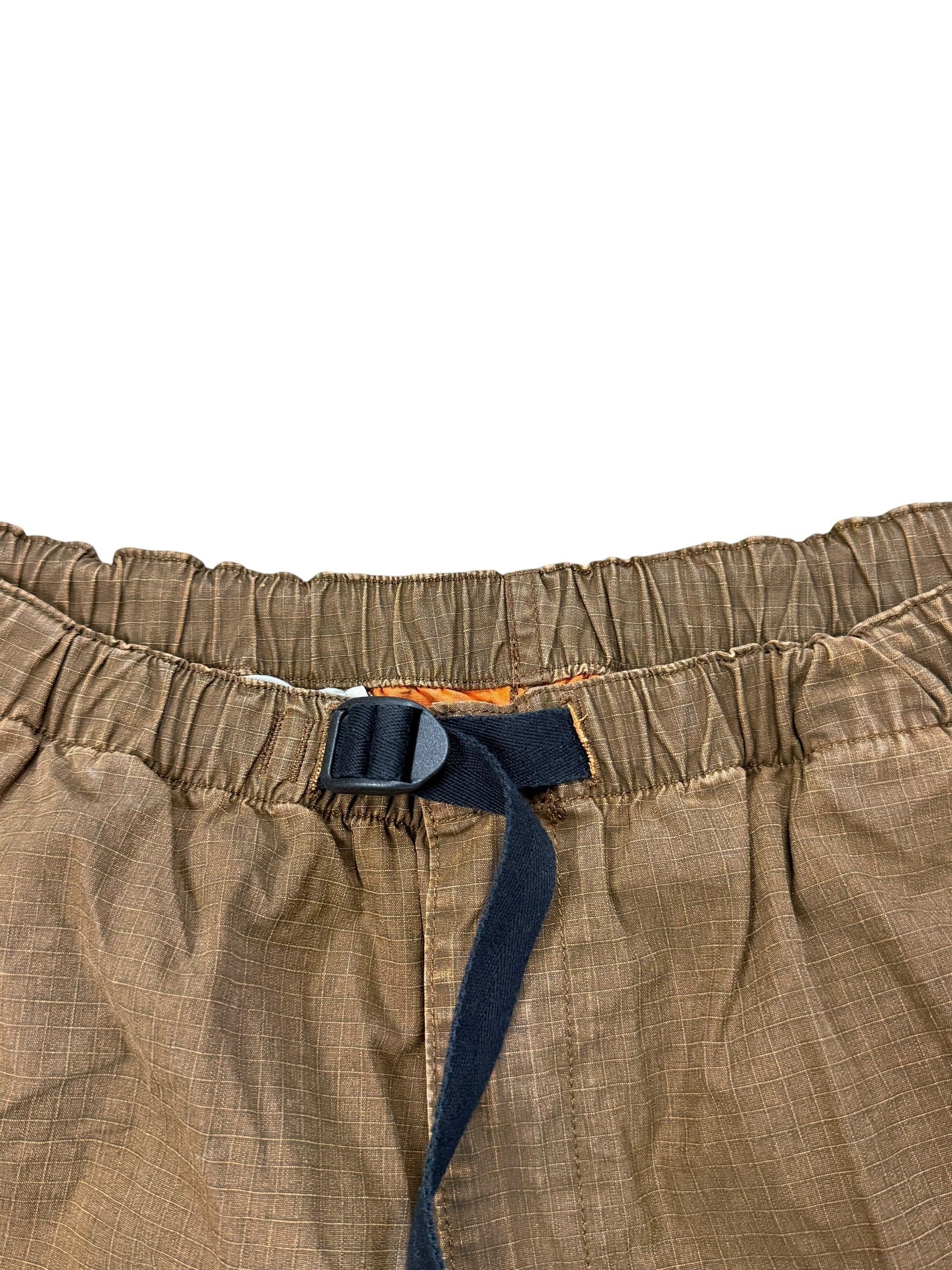 Archive No.9 brown technical fabric shorts with adjustable buckle and drawstring, regular fit.