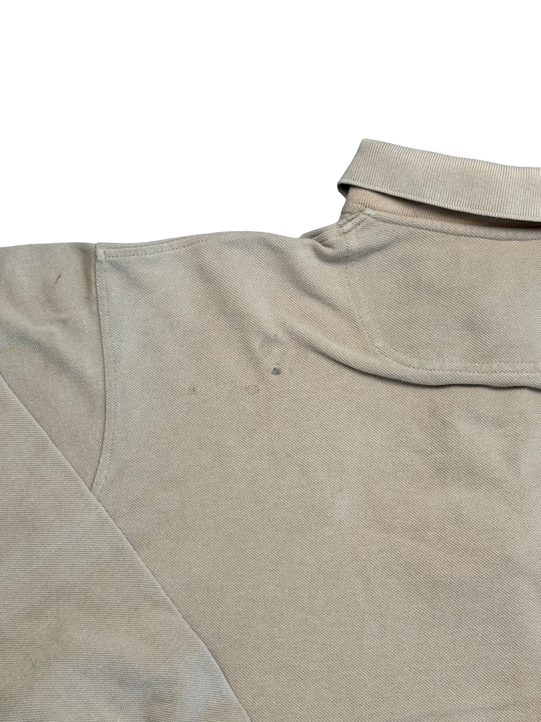 Archive No.9 beige long sleeve polo shirt, size XL, made from 100% cotton with iconic Burberry design and logo on chest.