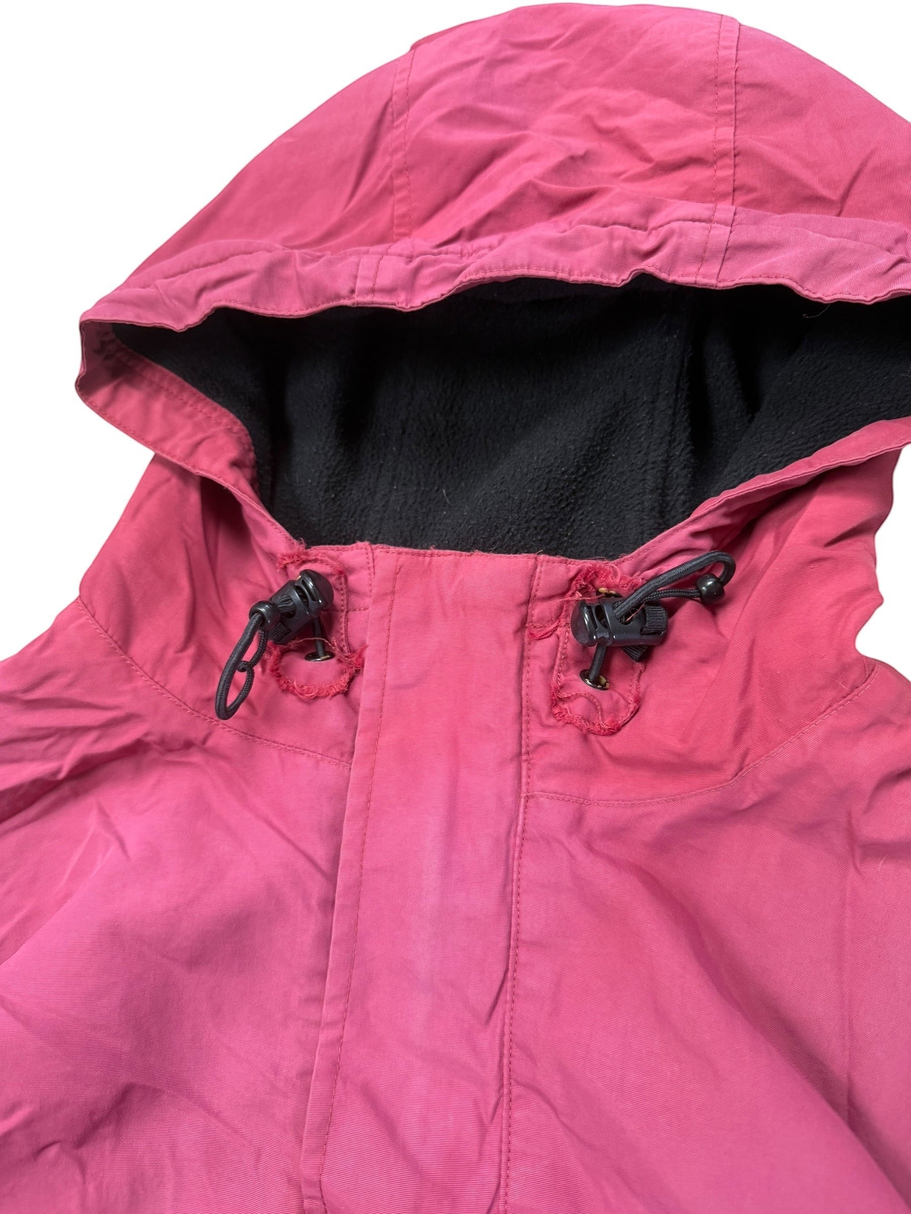 Archive No.9 burgundy fleece-lined 1/4 zip smock jacket with adjustable hood and wind/water-resistant features. Size L.