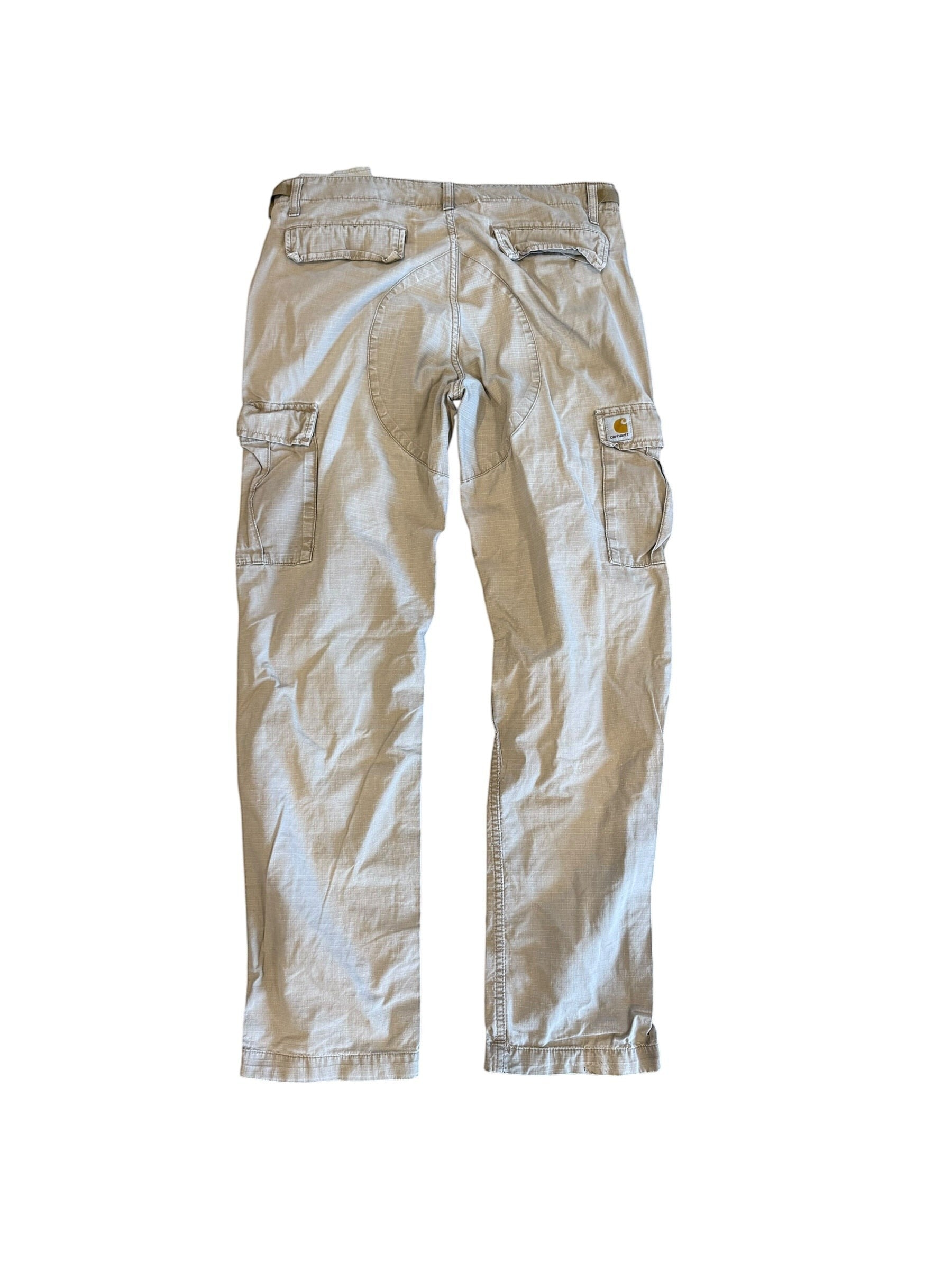 Archive No. 9 beige Carhartt cargo trousers, size 32/32, with multiple pockets and durable construction.