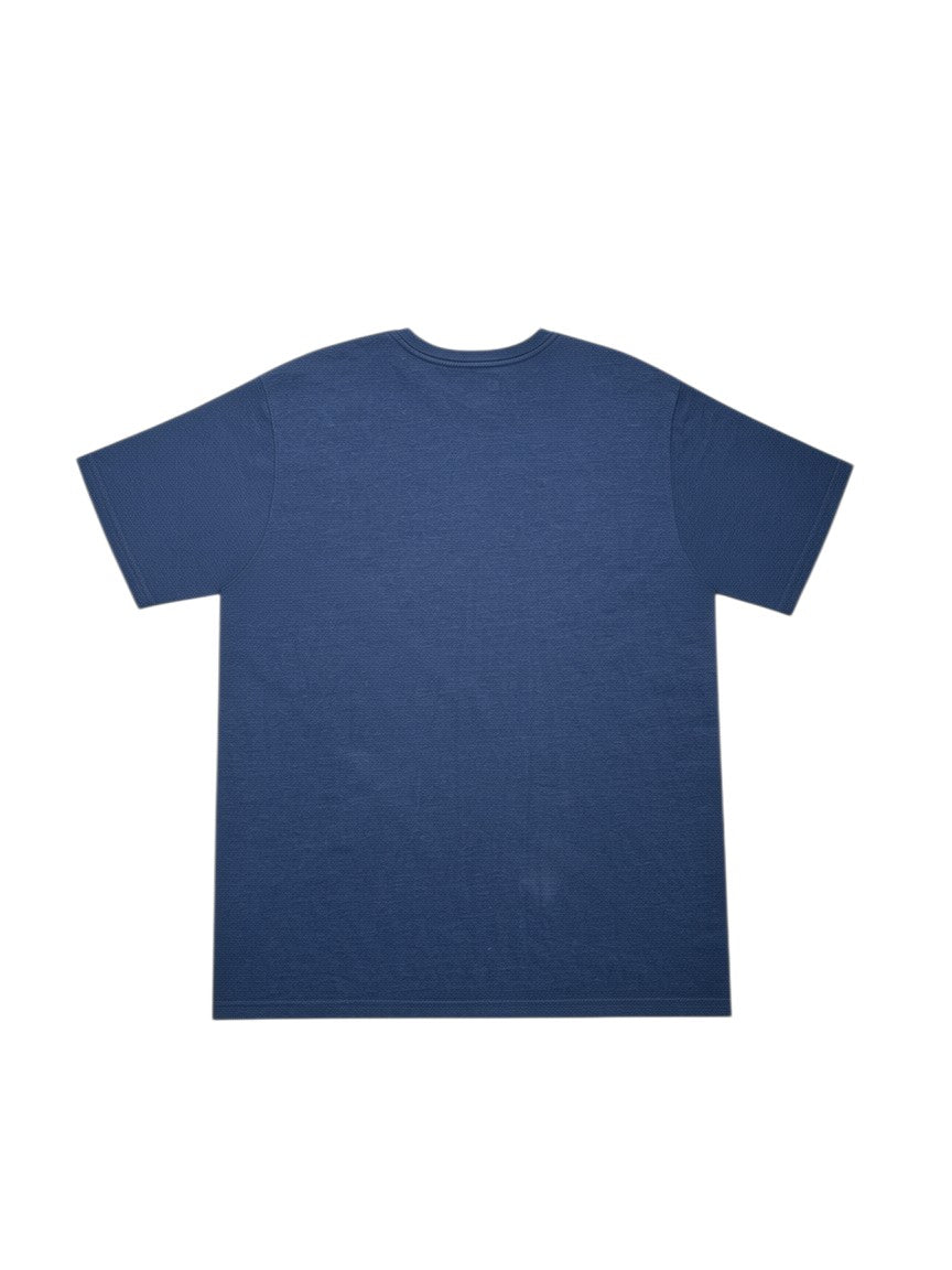 Archive No.9 Carhartt blue cotton t-shirt, back view of a plain casual crew neck top