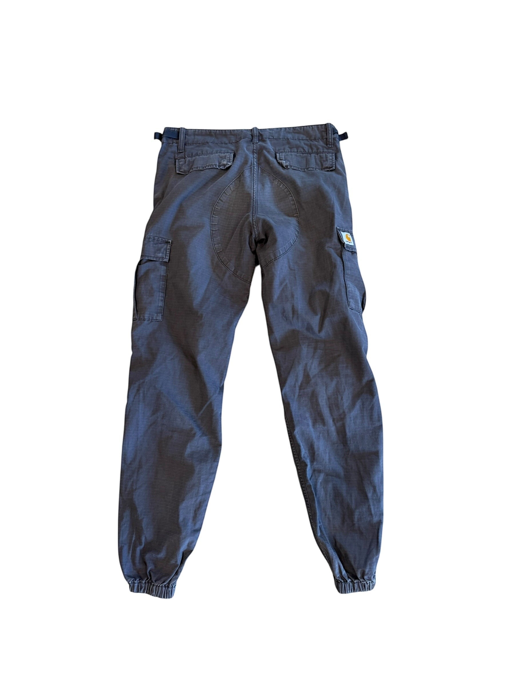 Archive No.9 grey Carhartt cargo pants, 30/32 waist, lightweight, breathable, multi-pocket design, elasticated cuffs.