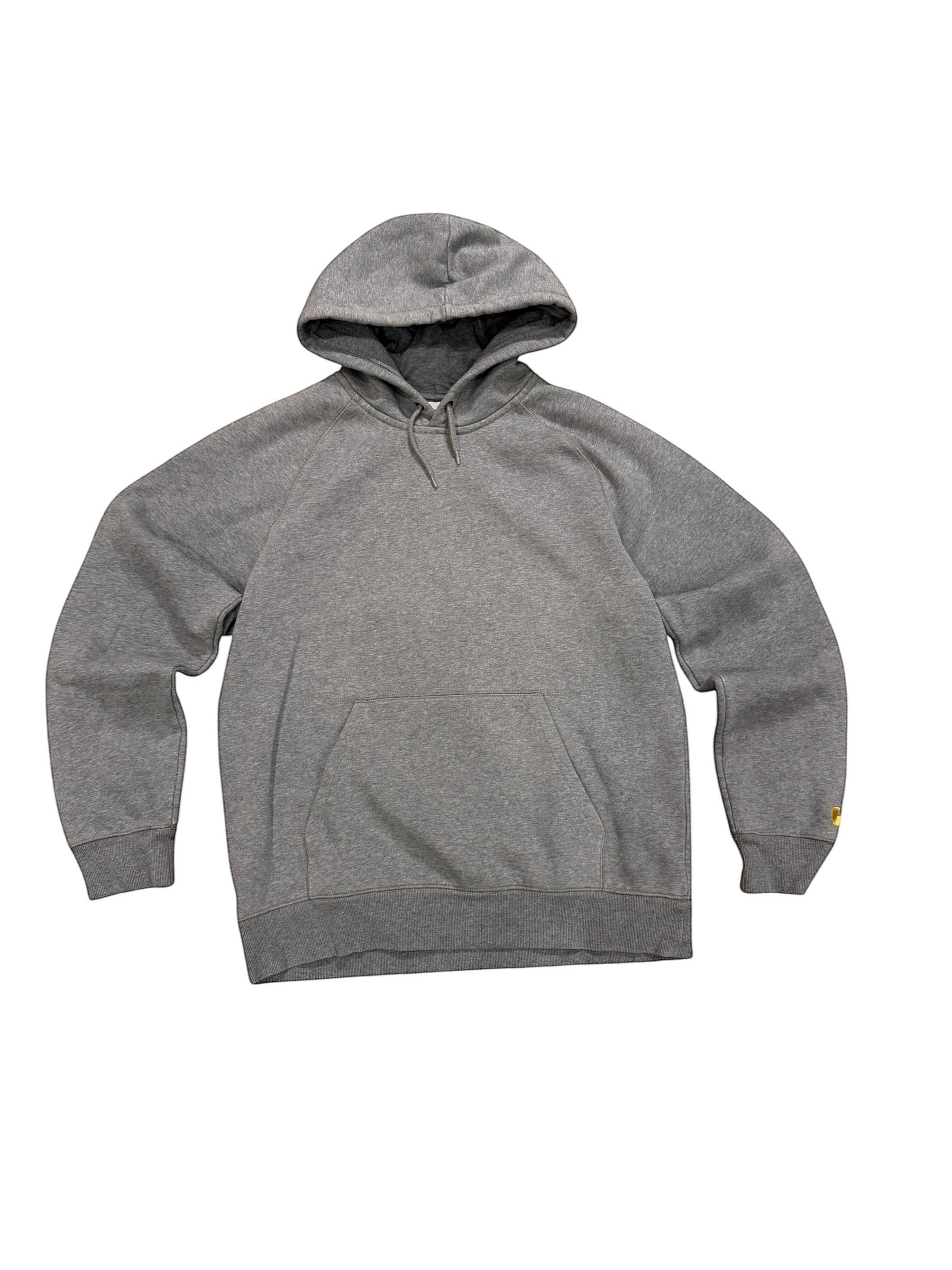 Archive No. 9 grey Carhartt hoodie, size Large, with fleeced interior and kangaroo pocket.