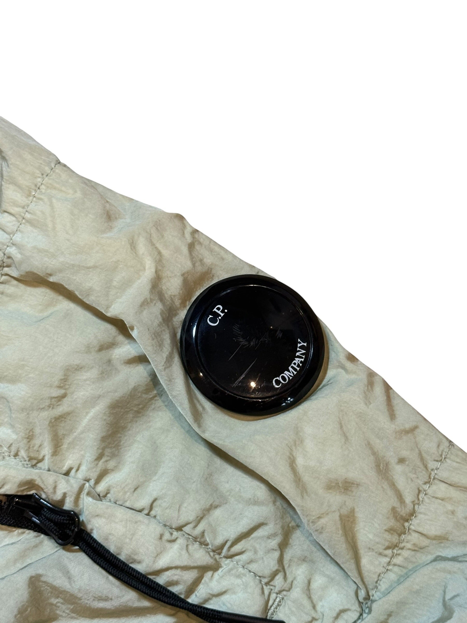 Archive No. 9 C.P. Company beige/cream Chrome-R bomber jacket, size Medium. Lightweight, wind-resistant, waterproof.
