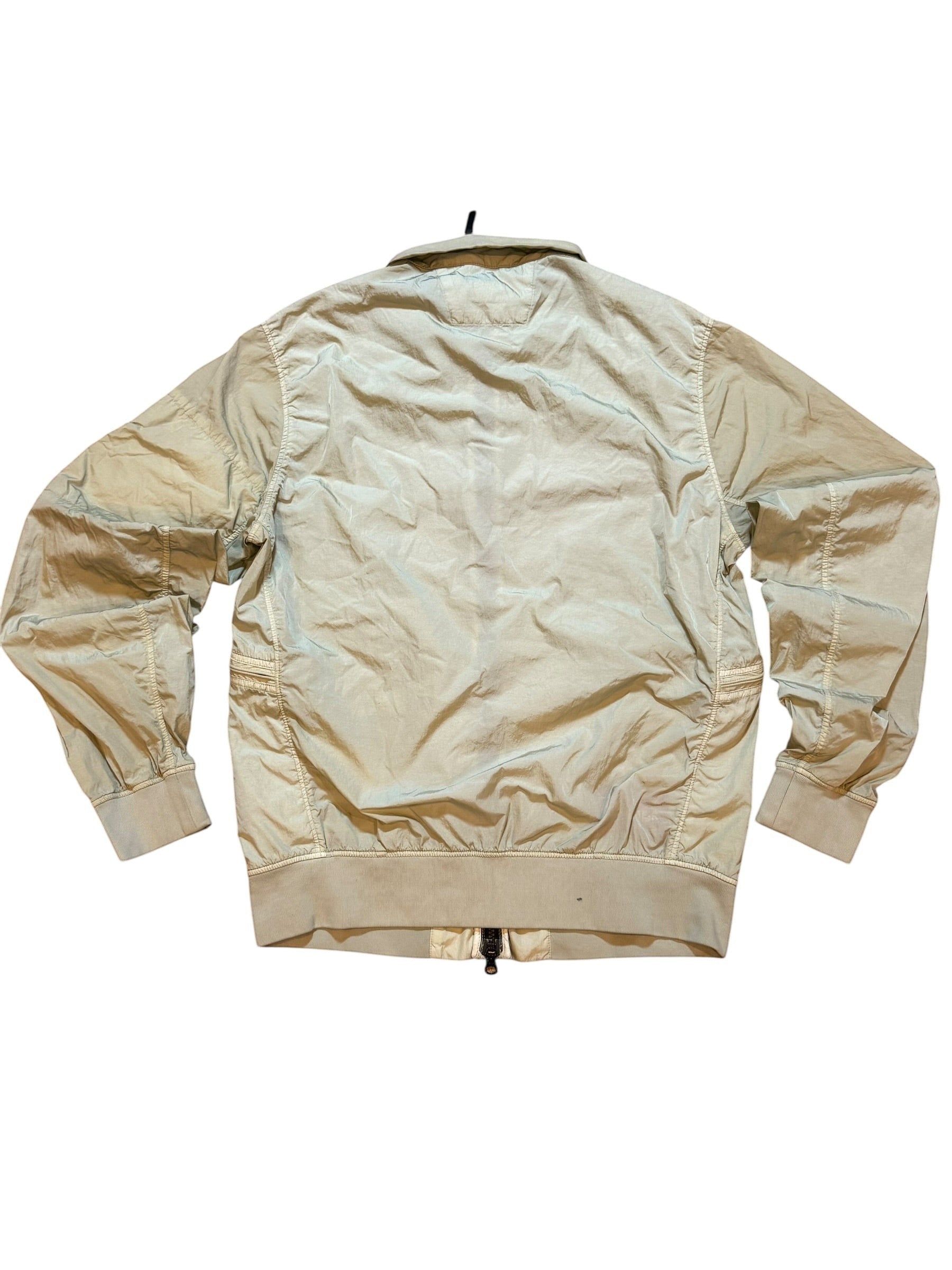 Archive No. 9 beige/cream C.P. Company bomber jacket in Chrome-R technology, lightweight, wind-resistant, waterproof, size Medium.