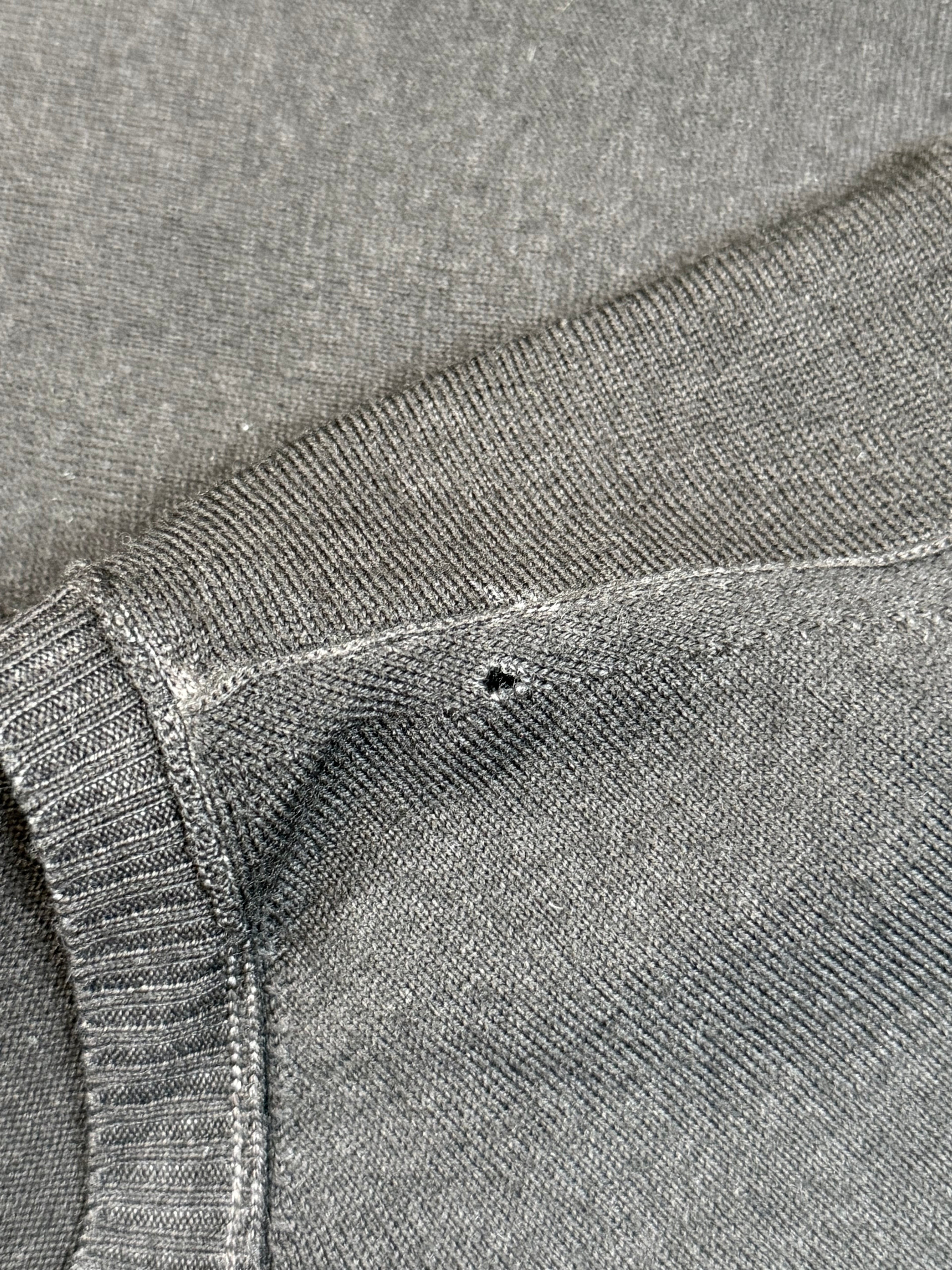 Archive No. 9 C.P. Company black 100% cotton lightweight knit jumper, size M, with a small hole on the front shoulder.