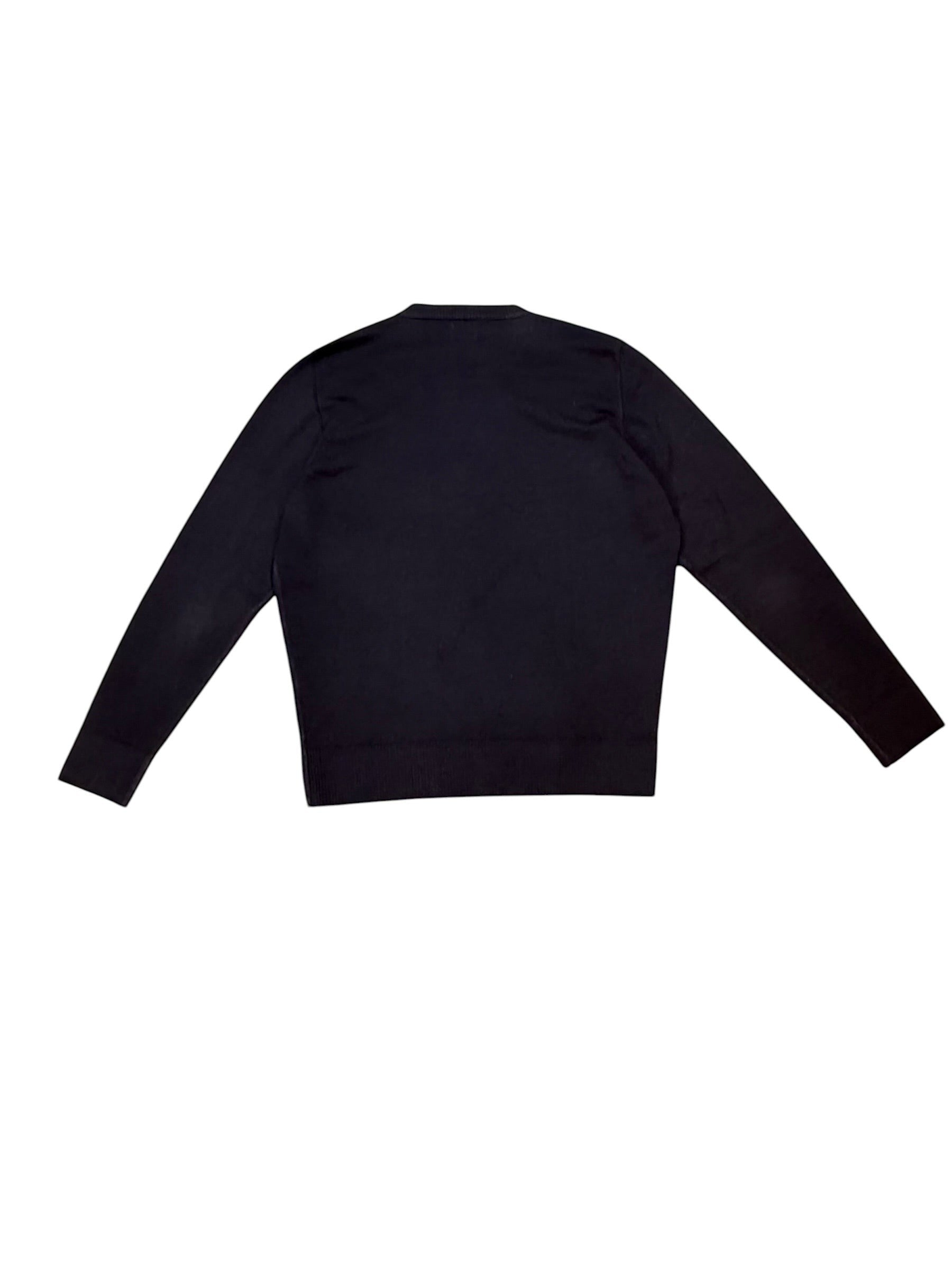 Archive No. 9 C.P. Company black 100% cotton lightweight knit jumper, size M, with a small hole on the front shoulder.