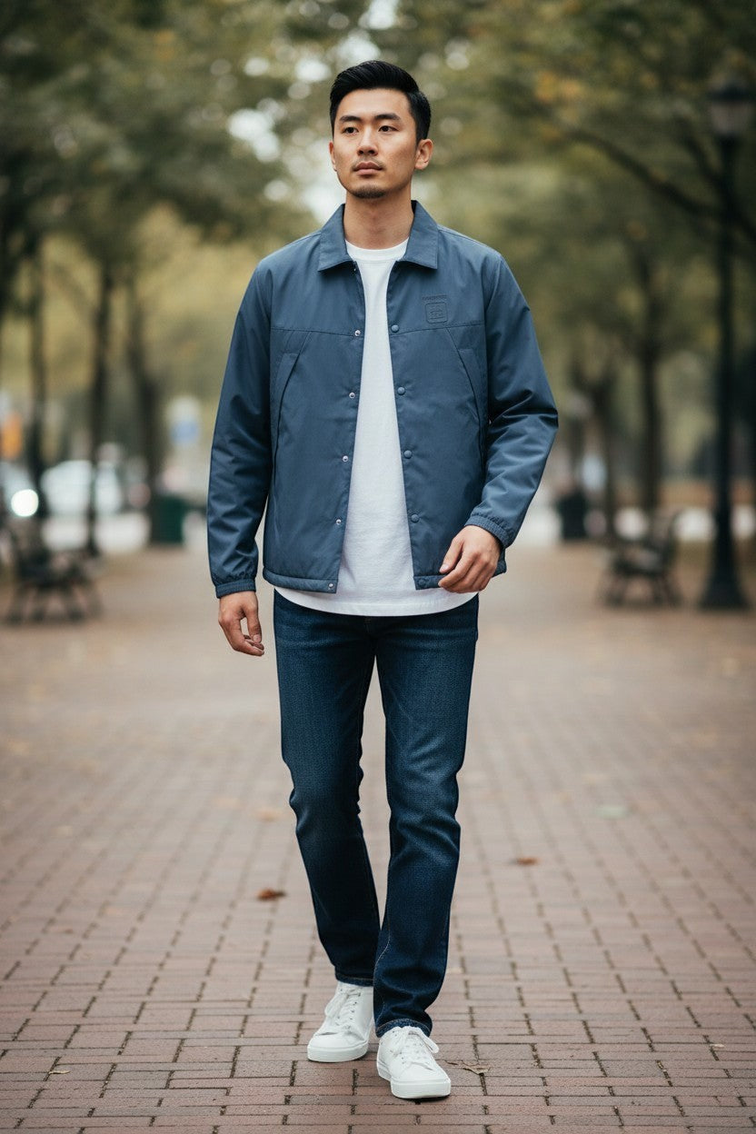 Archive No. 9 blue C.P. Company Metropolis Series bomber jacket, size M, made with PERTEX technology.