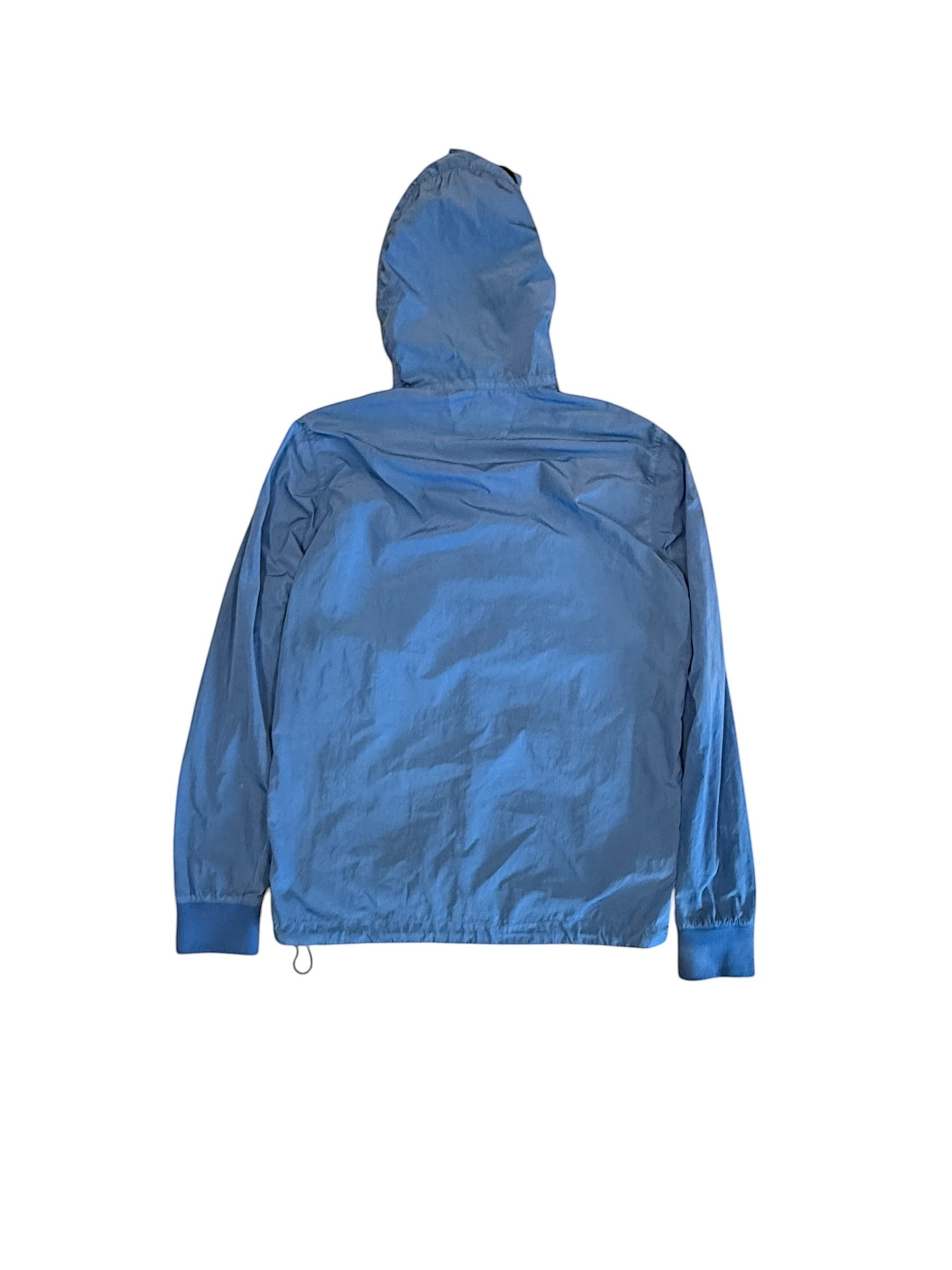 Archive No. 9 C.P. Company blue lightweight windbreaker jacket with hood, size S. Waterproof and wind-resistant.