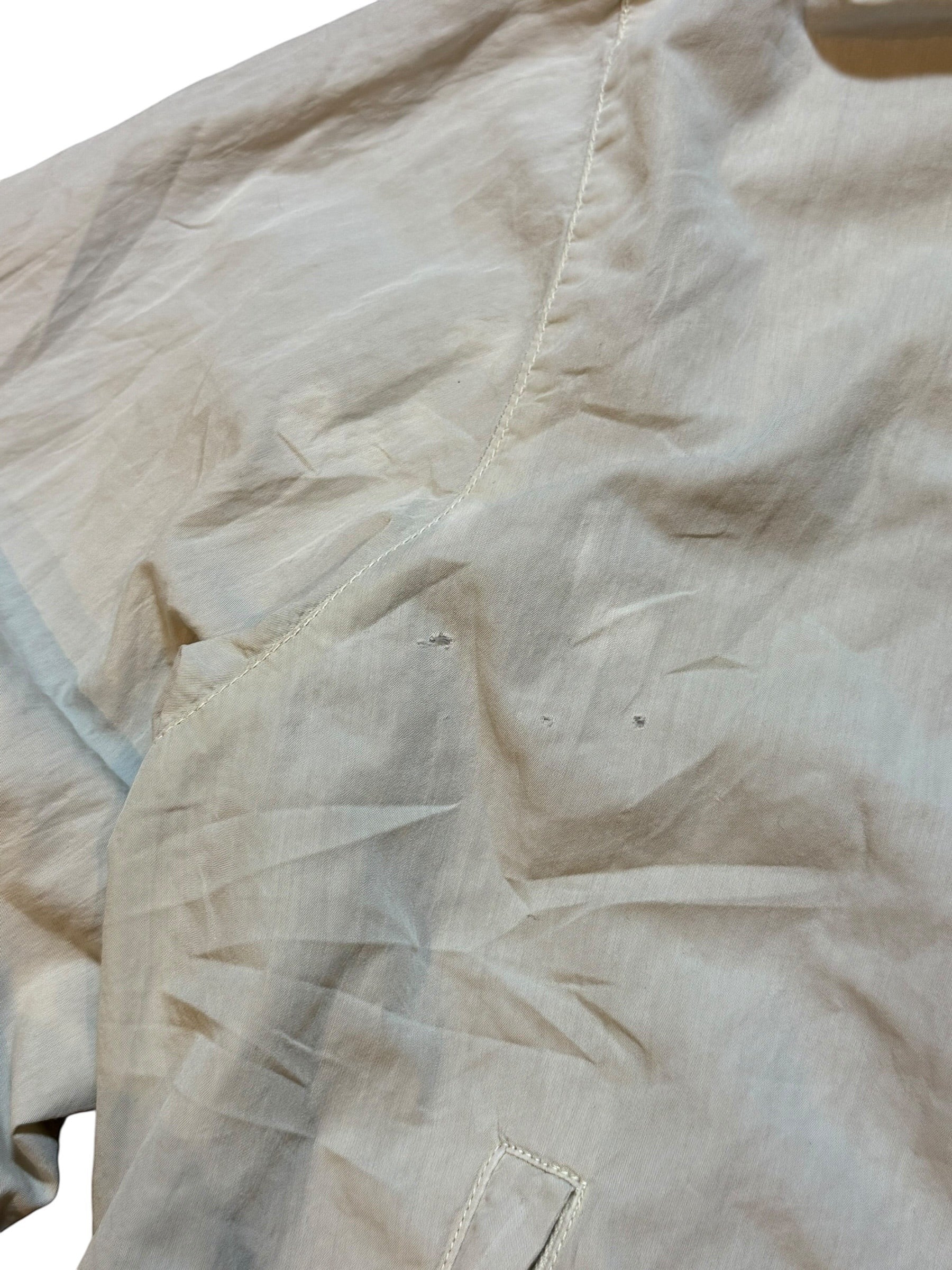 Archive No. 9 C.P. Company cream bomber jacket, size Large, with dual lining and mesh interior. Vintage Italian garment.
