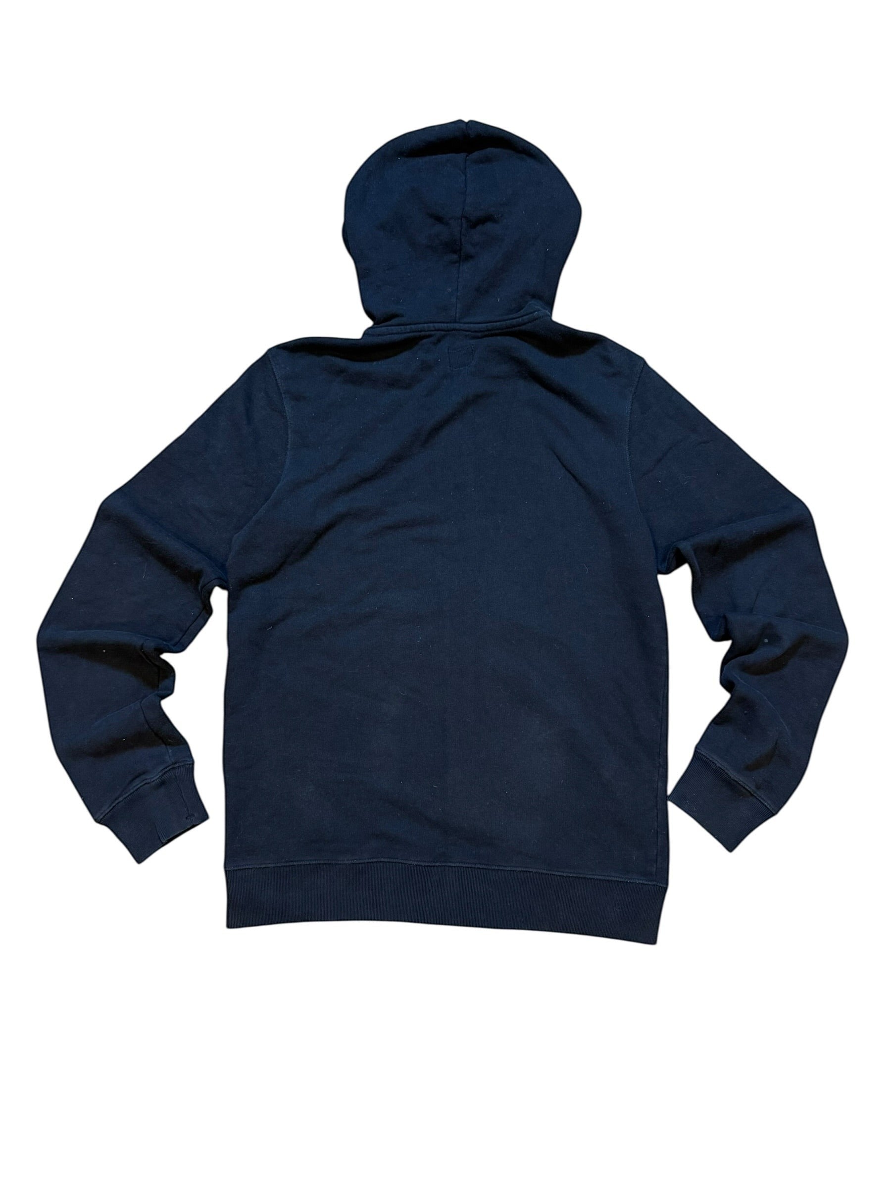 Archive No. 9 navy C.P. Company cotton hoodie with integrated goggles and front logo, size Small.