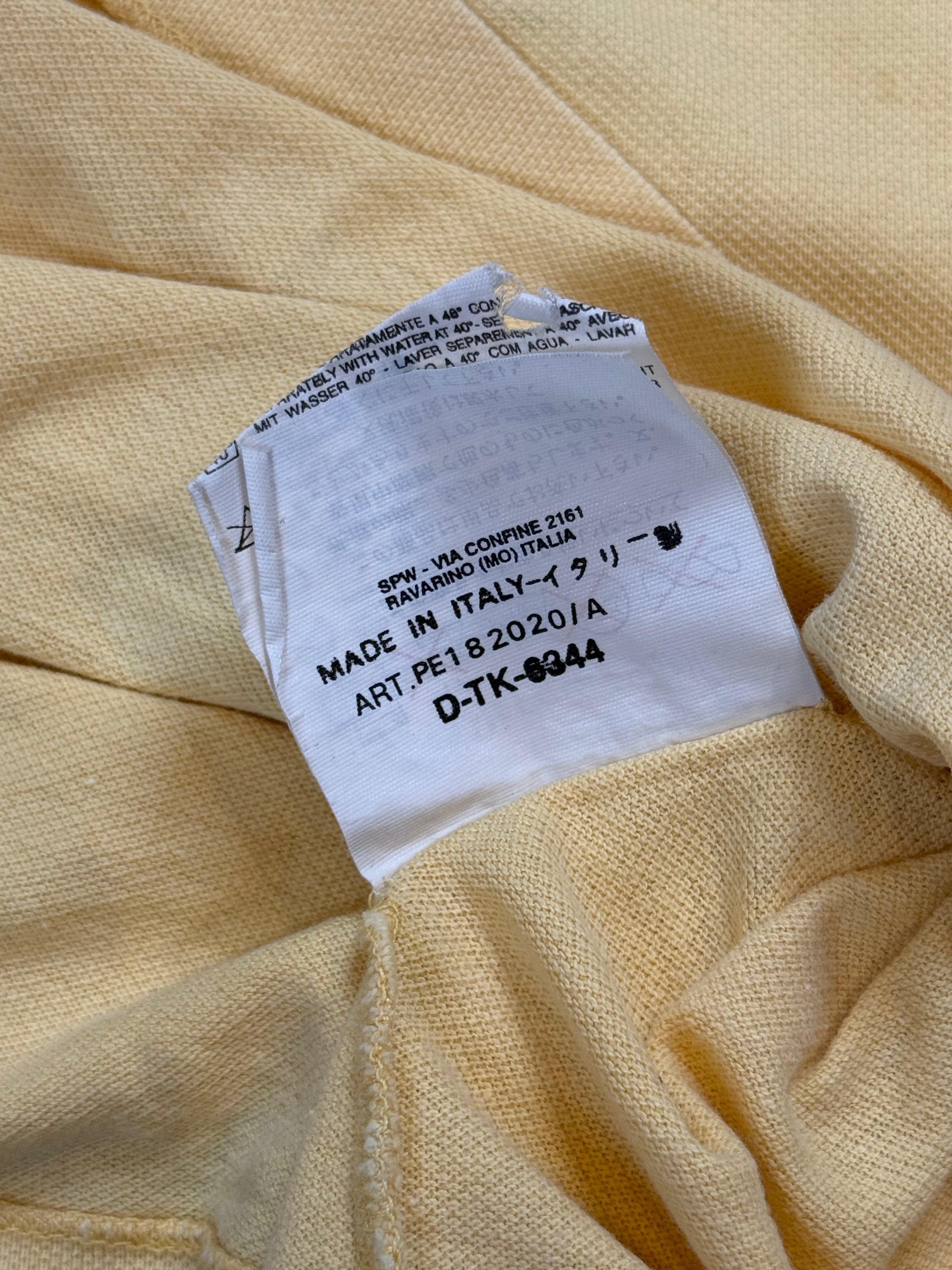 Archive No. 9 vintage C.P. Company mustard yellow cotton polo shirt, size L, made in Italy.