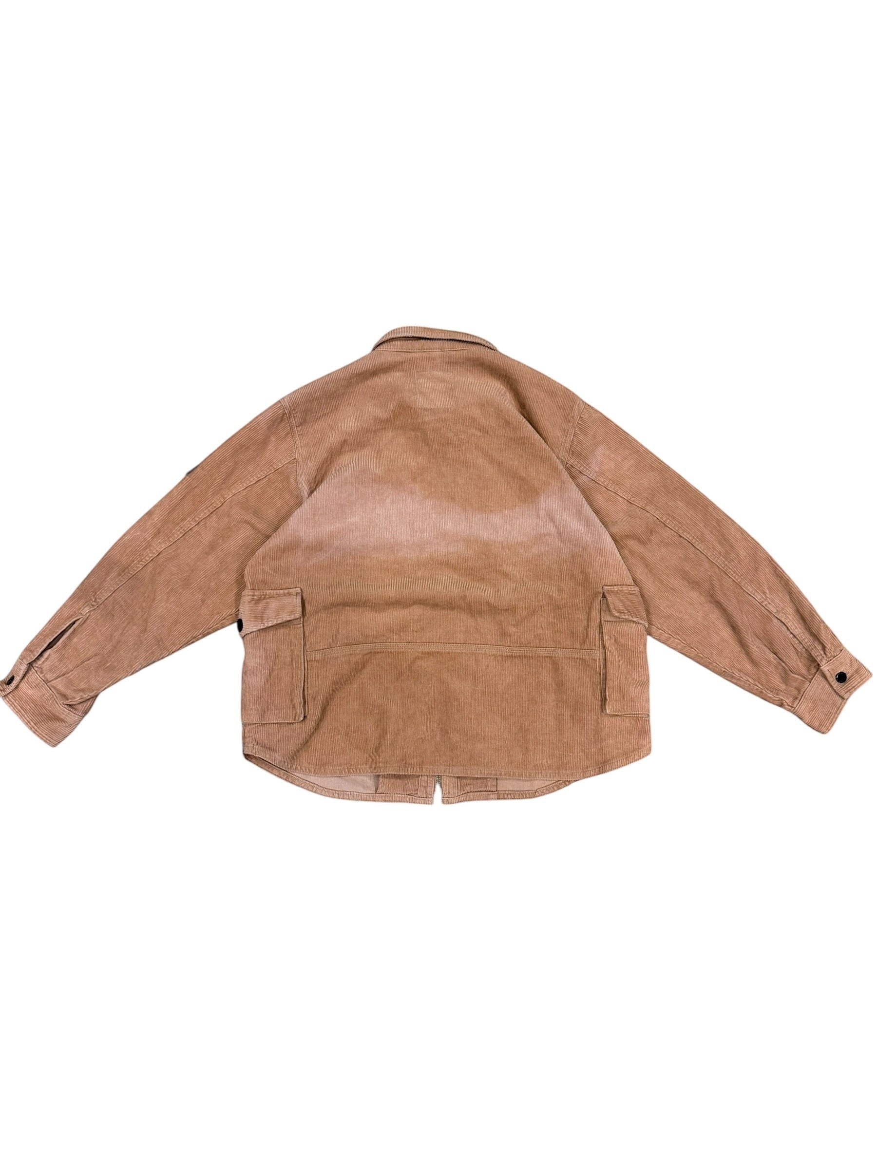 Archive No. 9 vintage C.P. Company pink corduroy jacket, size Small. Features two chest pockets and a textured finish.