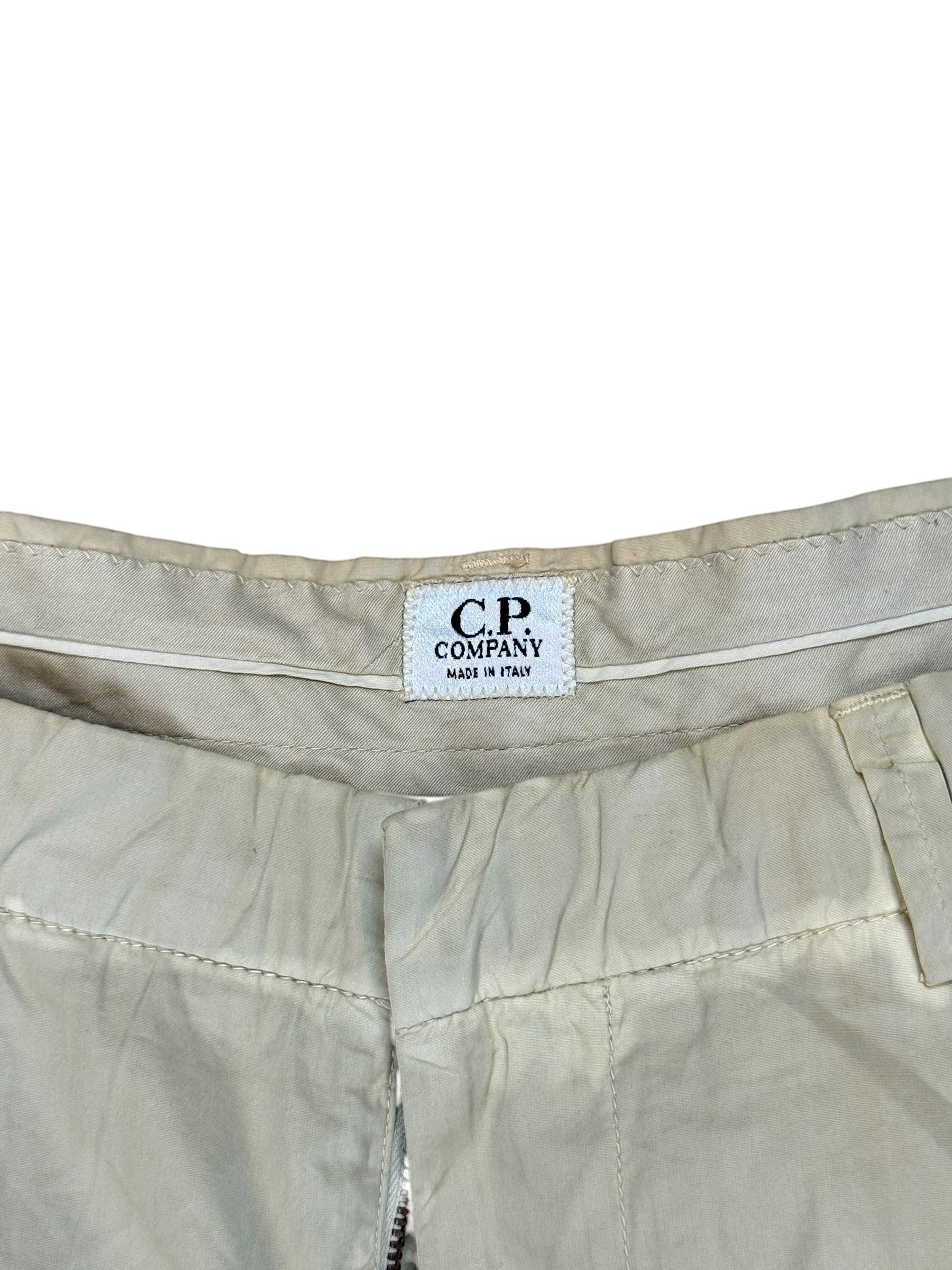 Archive No.9 C.P. Company vintage beige trousers W32, lightweight breathable material, made in Italy.