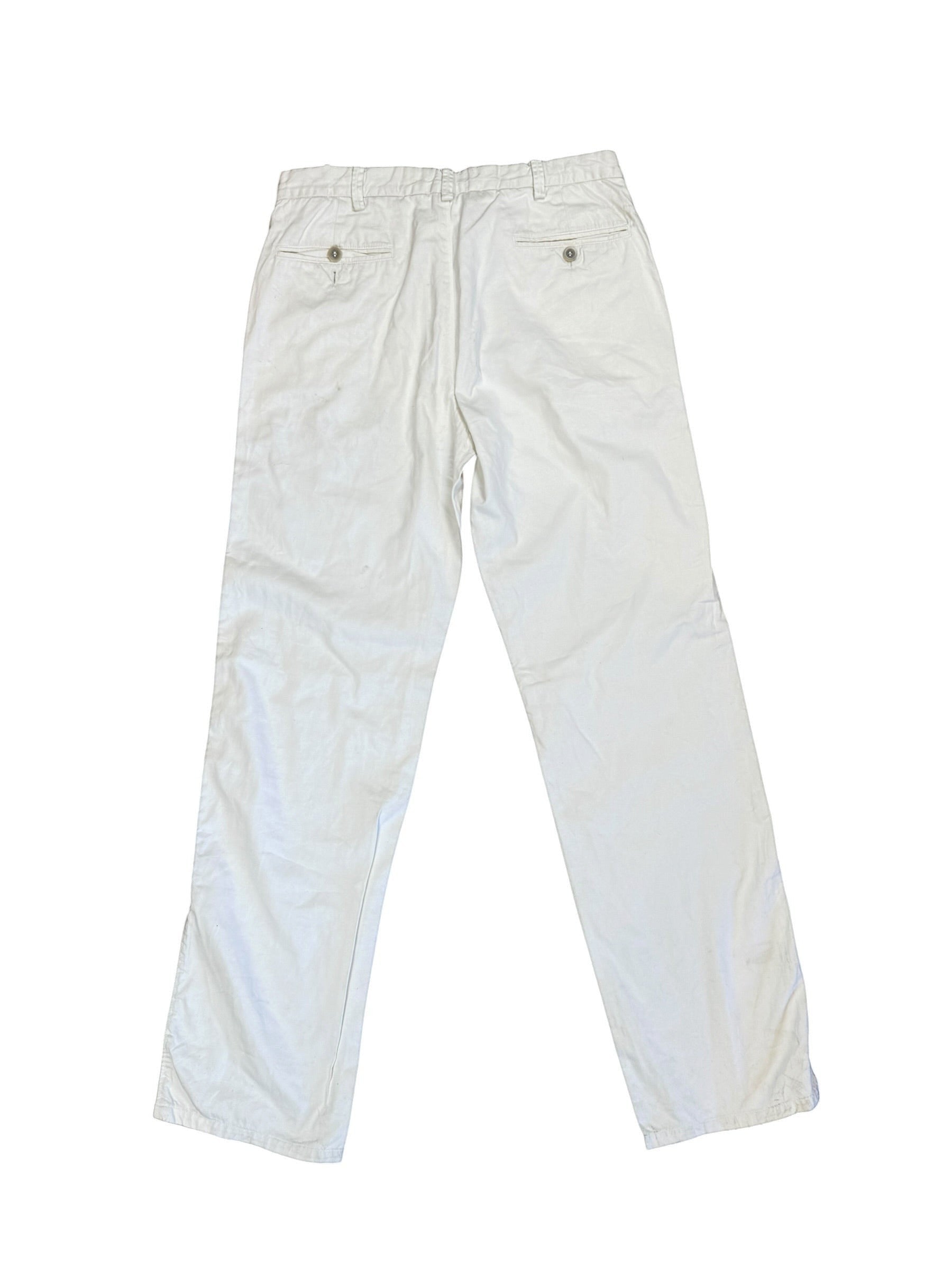 Archive No. 9 vintage 2003 C.P. Company white lightweight trousers, size W30. Minimalist design with breathable fabric.