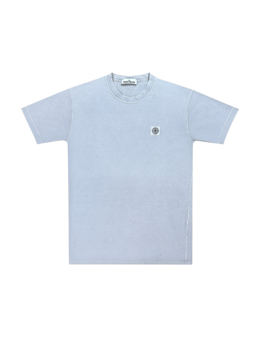 Archive No. 9 vintage grey Stone Island t-shirt, size L, made from 100% cotton with embroidered logo on chest.
