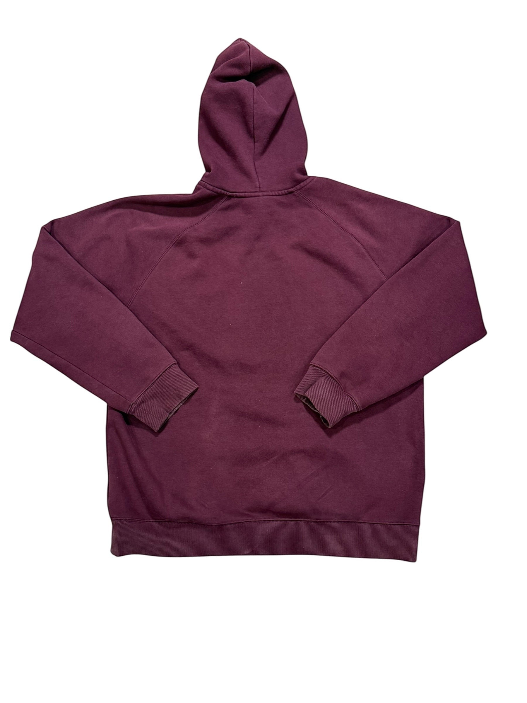 Archive No.9 Carhartt XL maroon hooded sweatshirt with fleeced interior for warmth and durability.