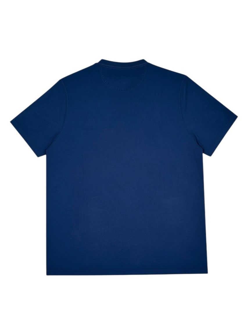 Archive No.9 Michael Kors blue cotton T-shirt, back view of a regular fit short-sleeve top.
