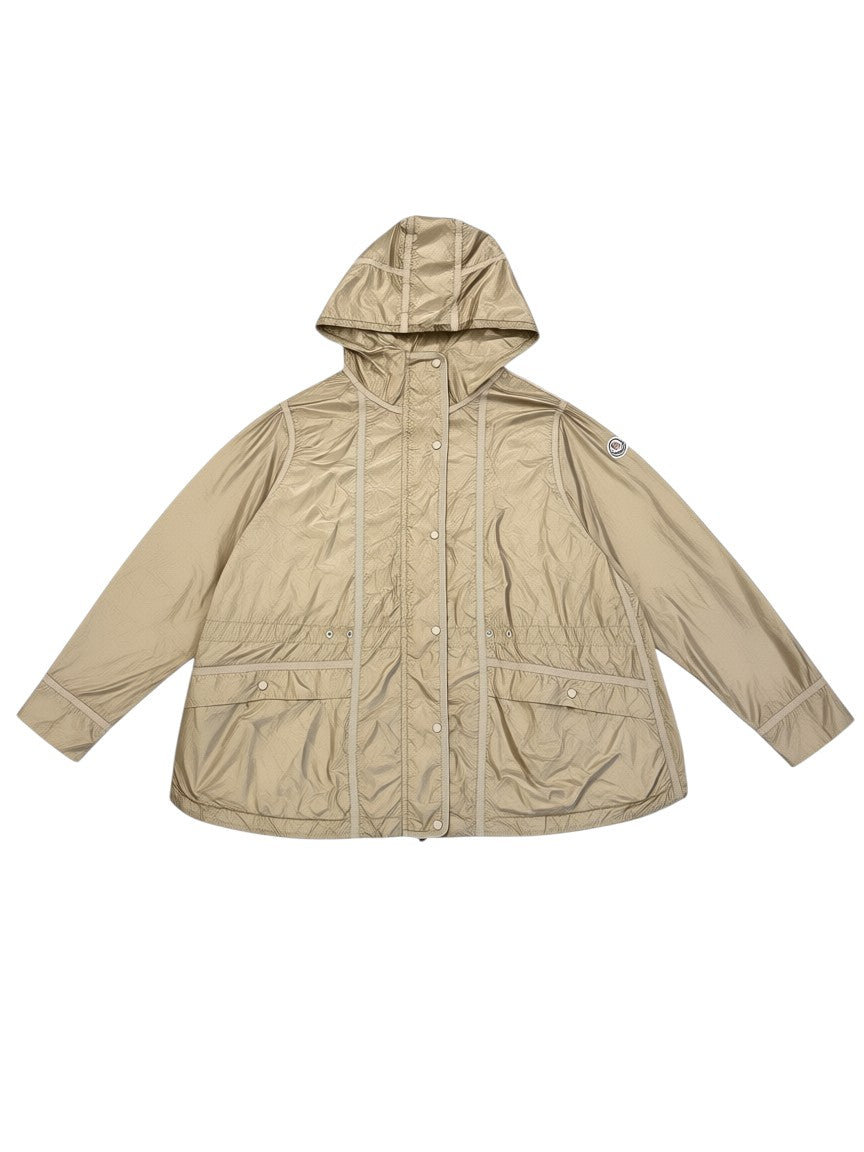 Archive No. 9 Moncler gold lightweight hooded windbreaker jacket, size Large. Waterproof and breathable.