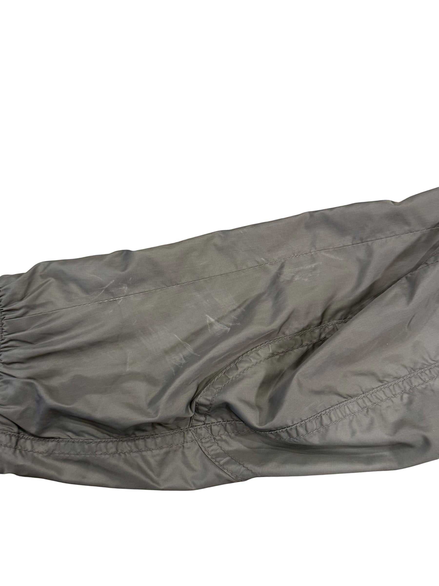 Archive No. 9 vintage grey Moncler utility jacket, size L, lightweight, breathable, waterproof with marks on arm.