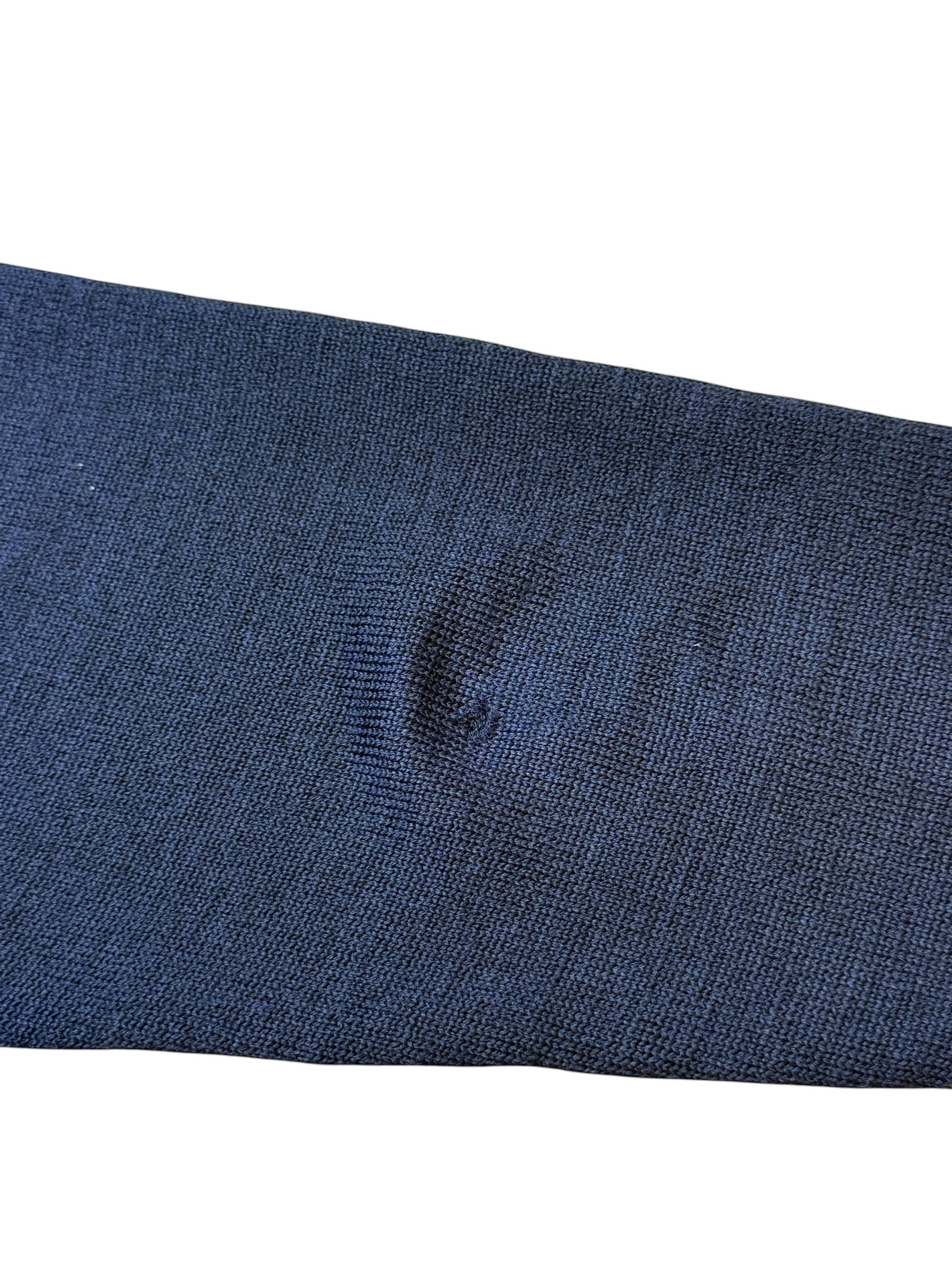 Archive No. 9 navy 100% cotton heavyweight knit jumper, size XL, with a small hole on the back of the arm.