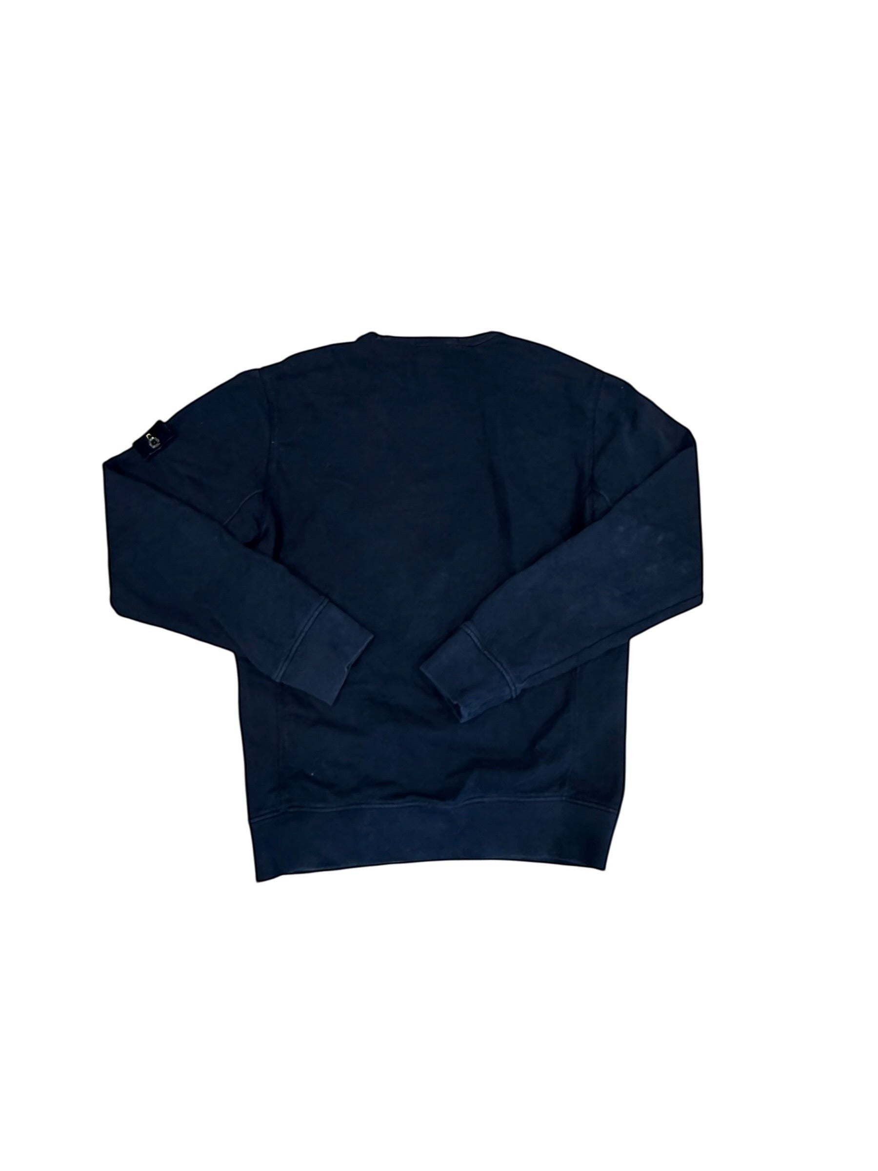 Archive No. 9 navy blue Stone Island Crew Neck jumper with fleece interior, size Medium.