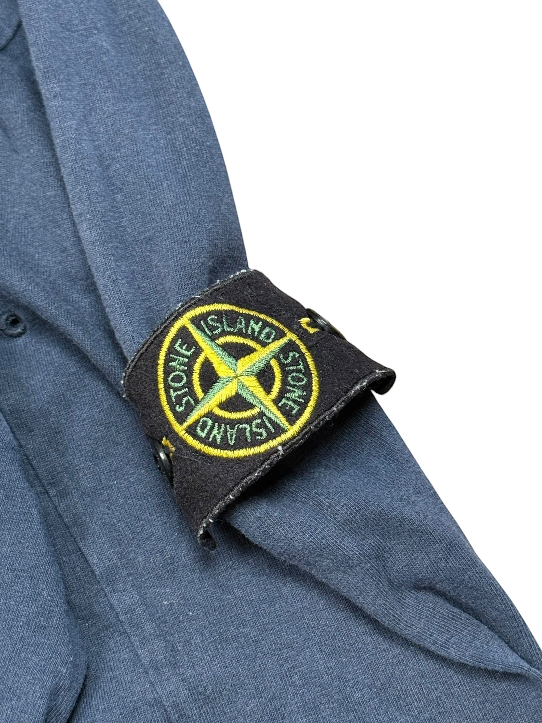 Archive No.9 navy blue cotton long sleeve t-shirt with iconic Stone Island compass badge on the arm. Size L.