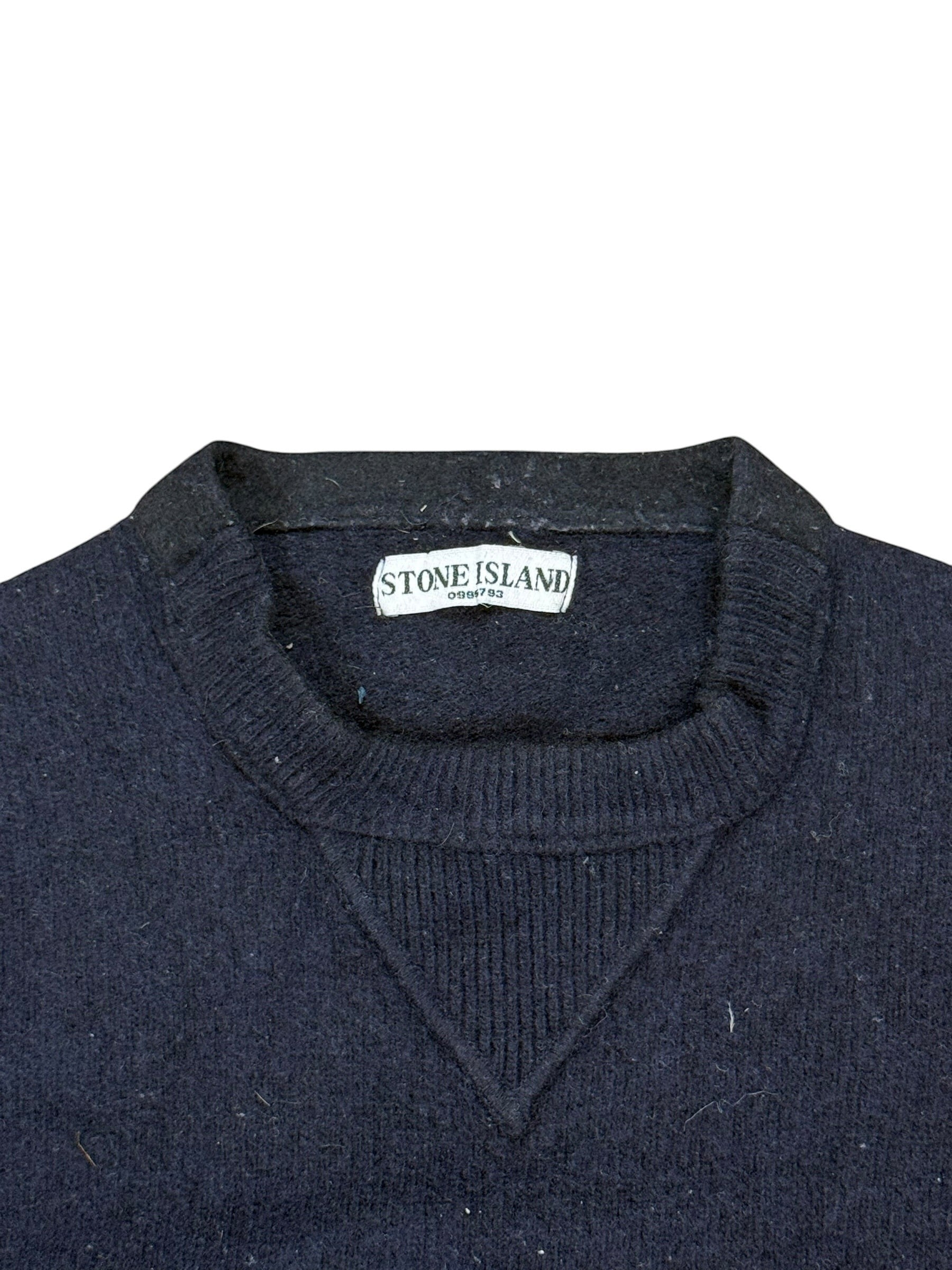Archive No. 9 navy blue Stone Island vintage Knit Jumper, 80% lana wool, size M.