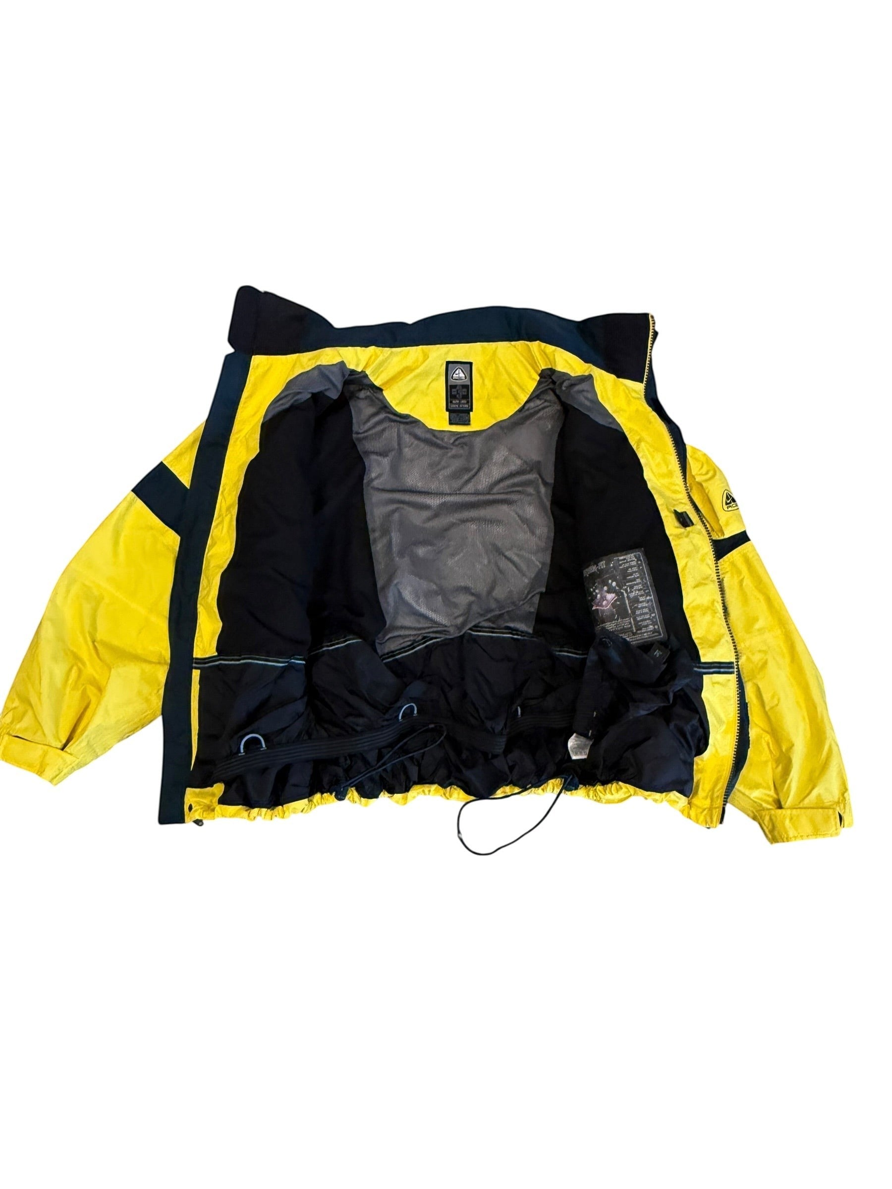 Archive No. 9 yellow Nike ACG ski jacket, size Large, with black accents and a durable, weather-resistant design.