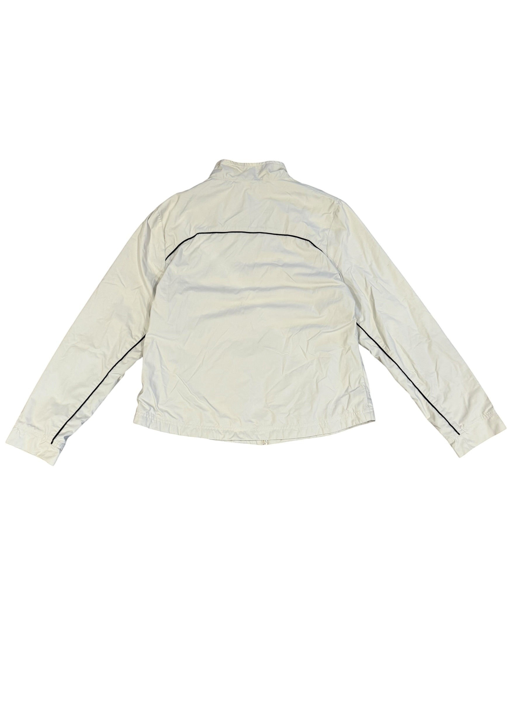 Archive No. 9 vintage Nike grey and white windbreaker jacket, size Medium. Lightweight and wind-resistant.